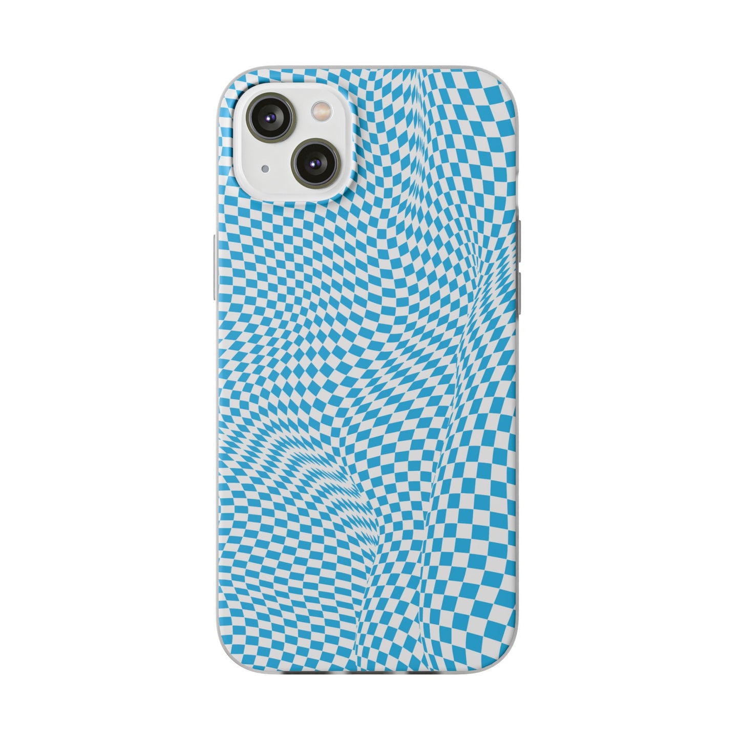 TRIPPY BLUE CHECKERED IPHONE FLEXI PHONECASE