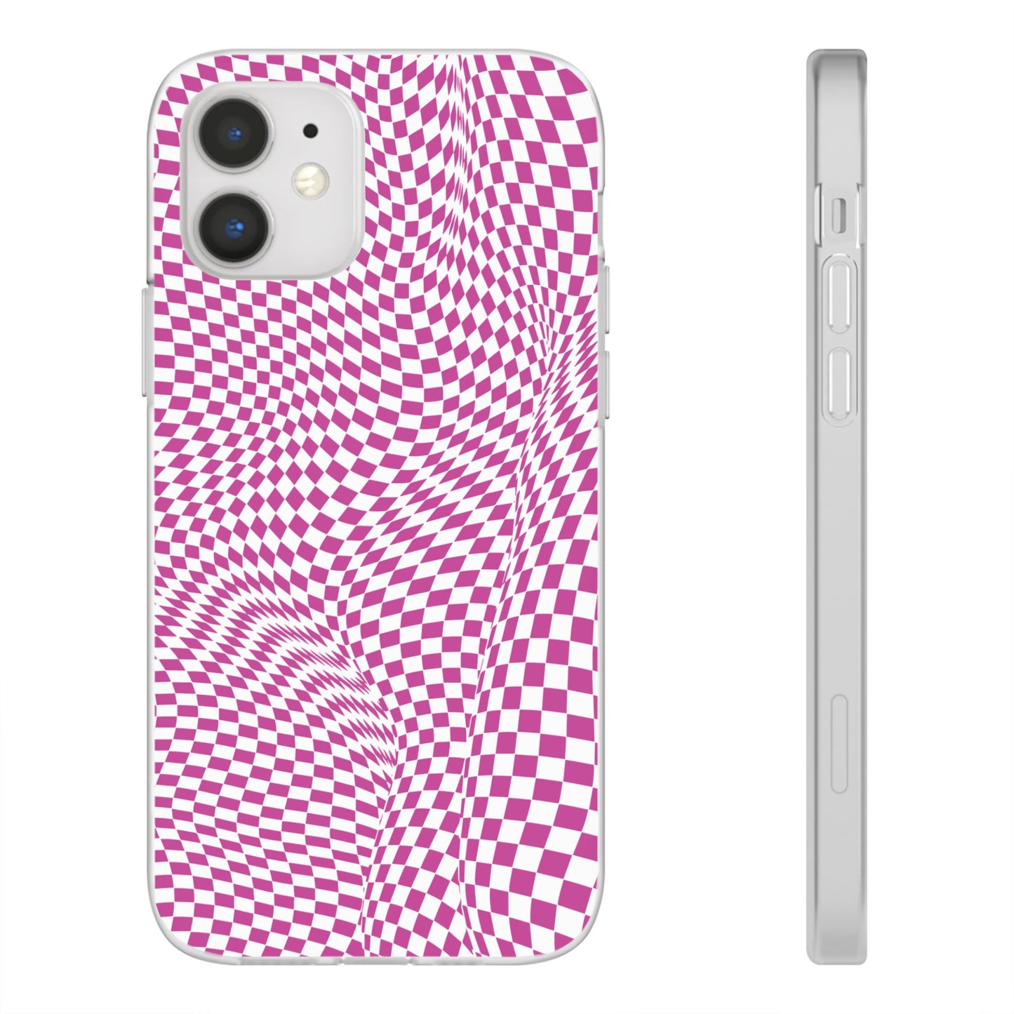 TRIPPY PINK CHECKERED IPHONE FLEXI PHONECASE