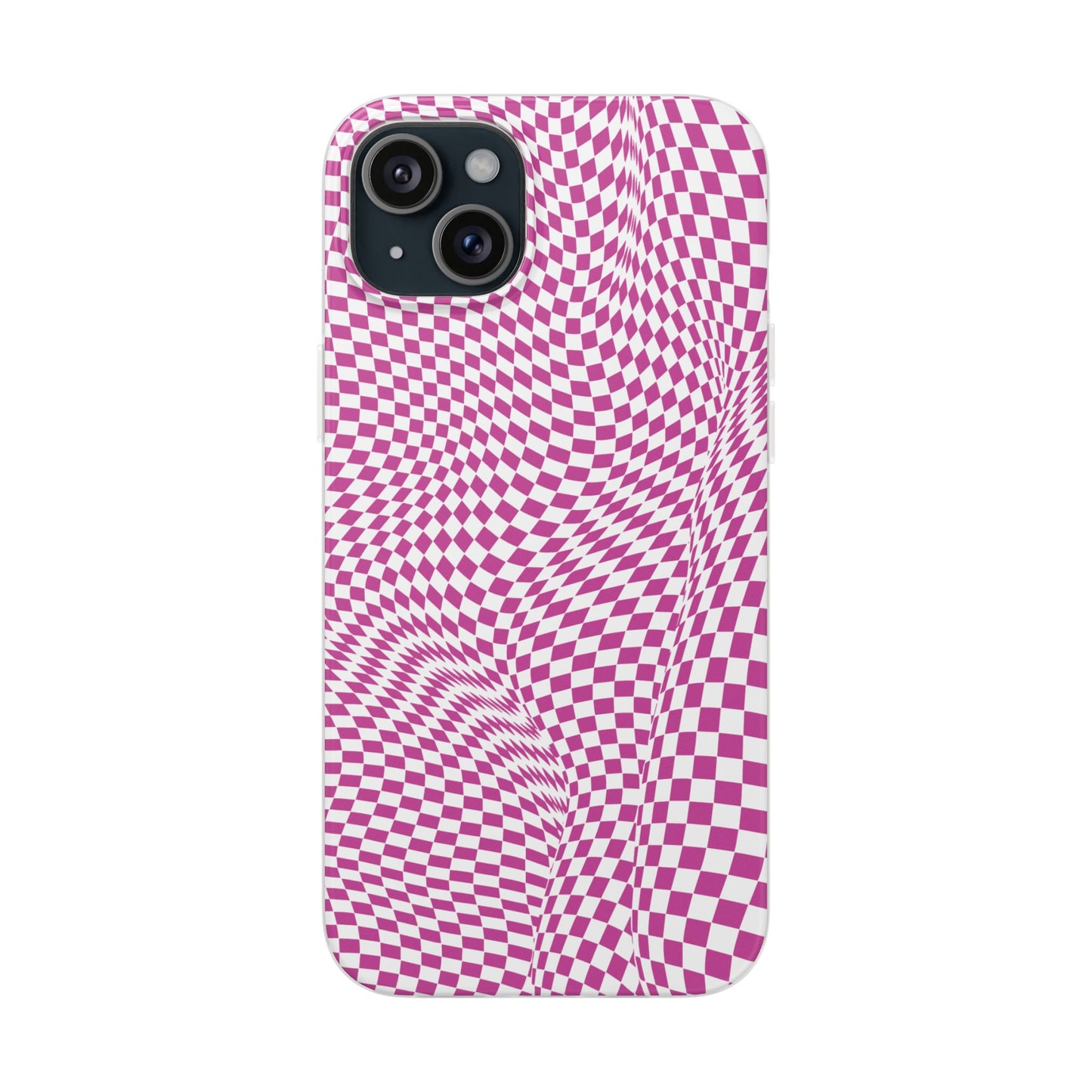 TRIPPY PINK CHECKERED IPHONE FLEXI PHONECASE
