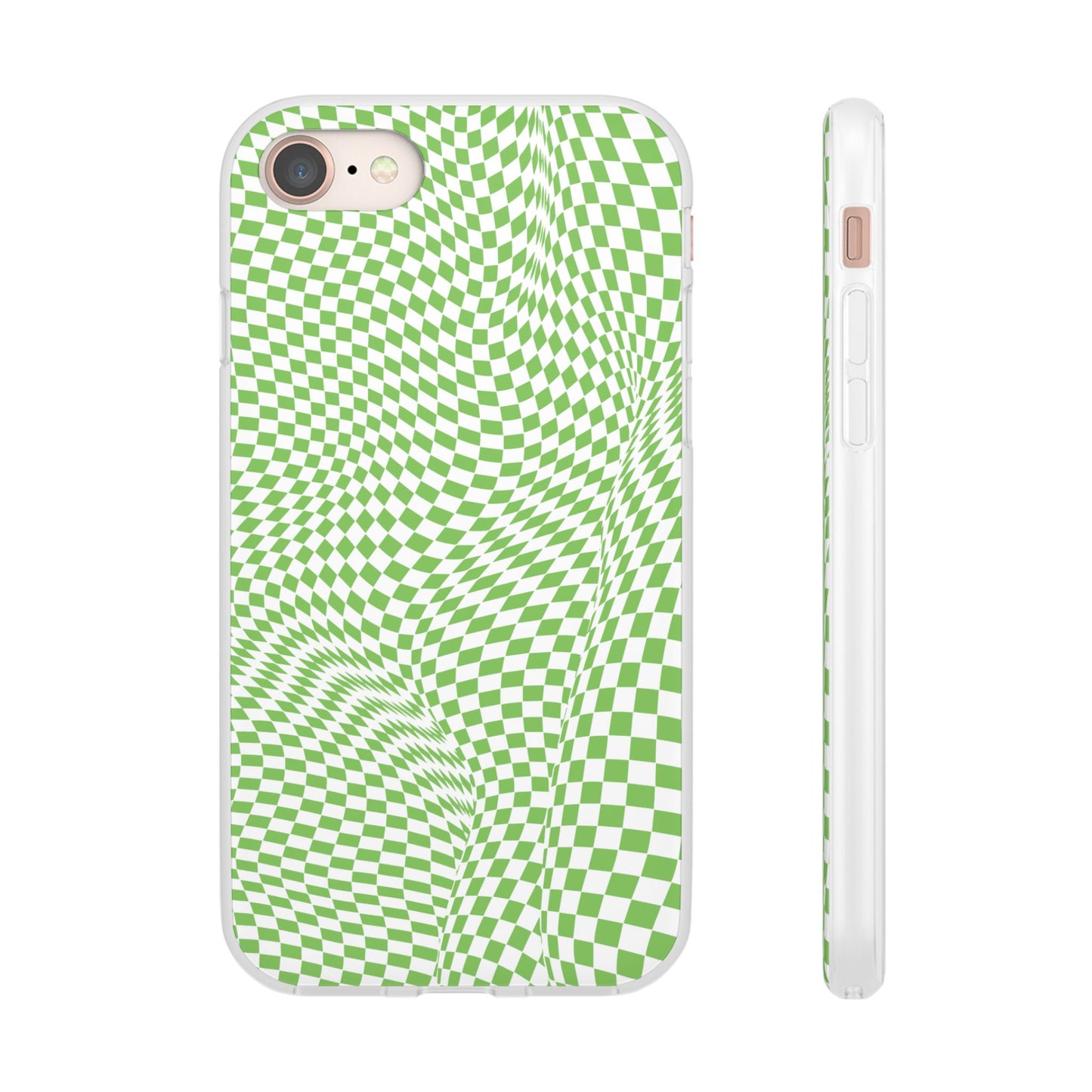TRIPPY GREEN CHECKERED IPHONE FLEXI PHONECASE