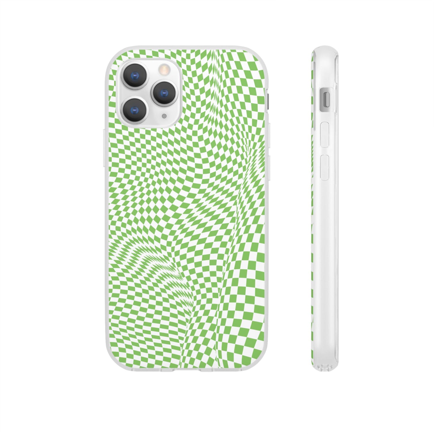 TRIPPY GREEN CHECKERED IPHONE FLEXI PHONECASE