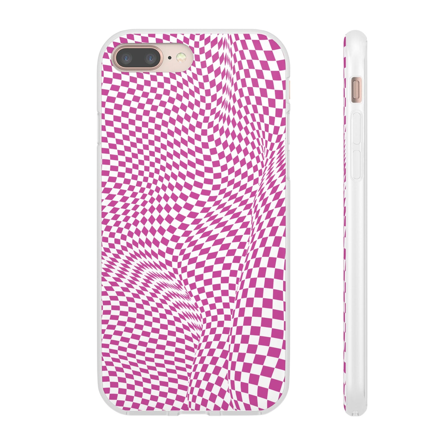 TRIPPY PINK CHECKERED IPHONE FLEXI PHONECASE
