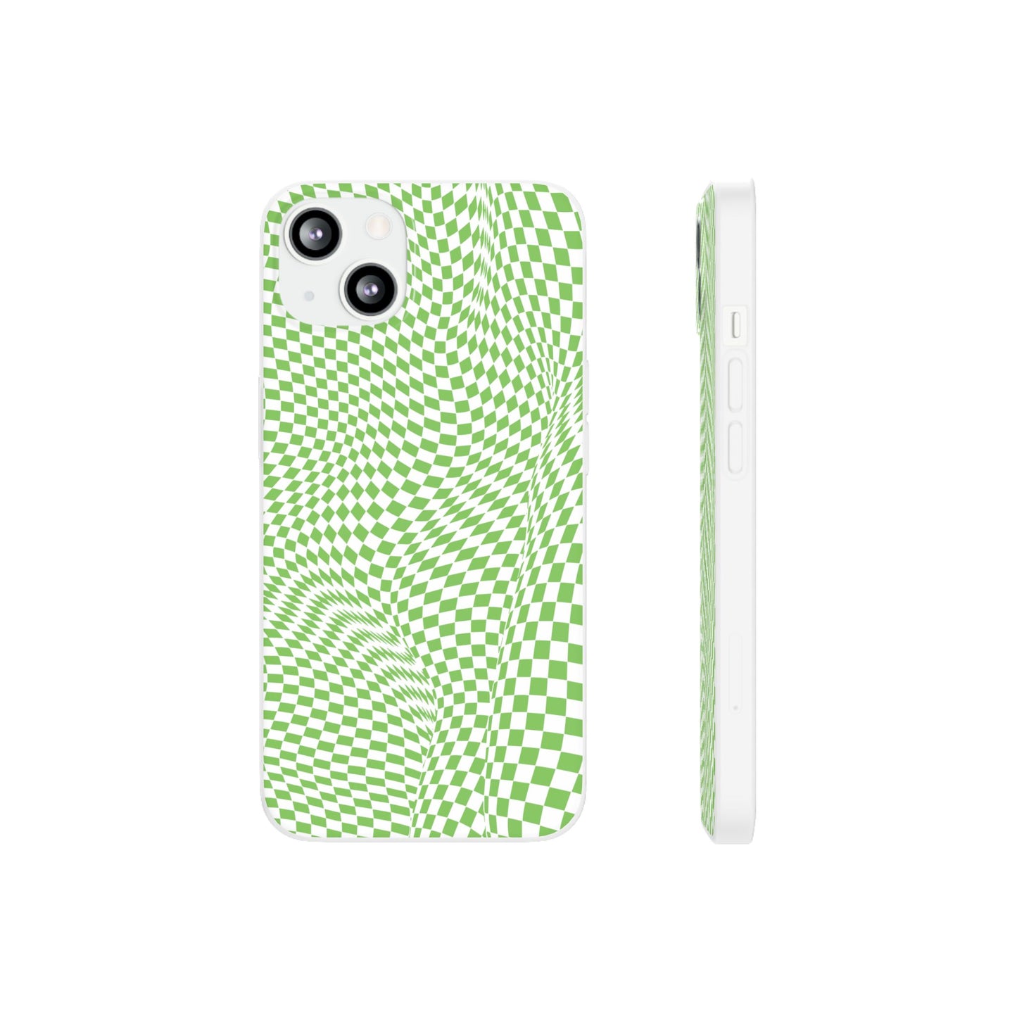 TRIPPY GREEN CHECKERED IPHONE FLEXI PHONECASE