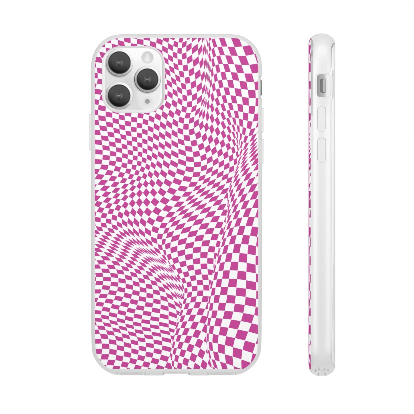 TRIPPY PINK CHECKERED IPHONE FLEXI PHONECASE