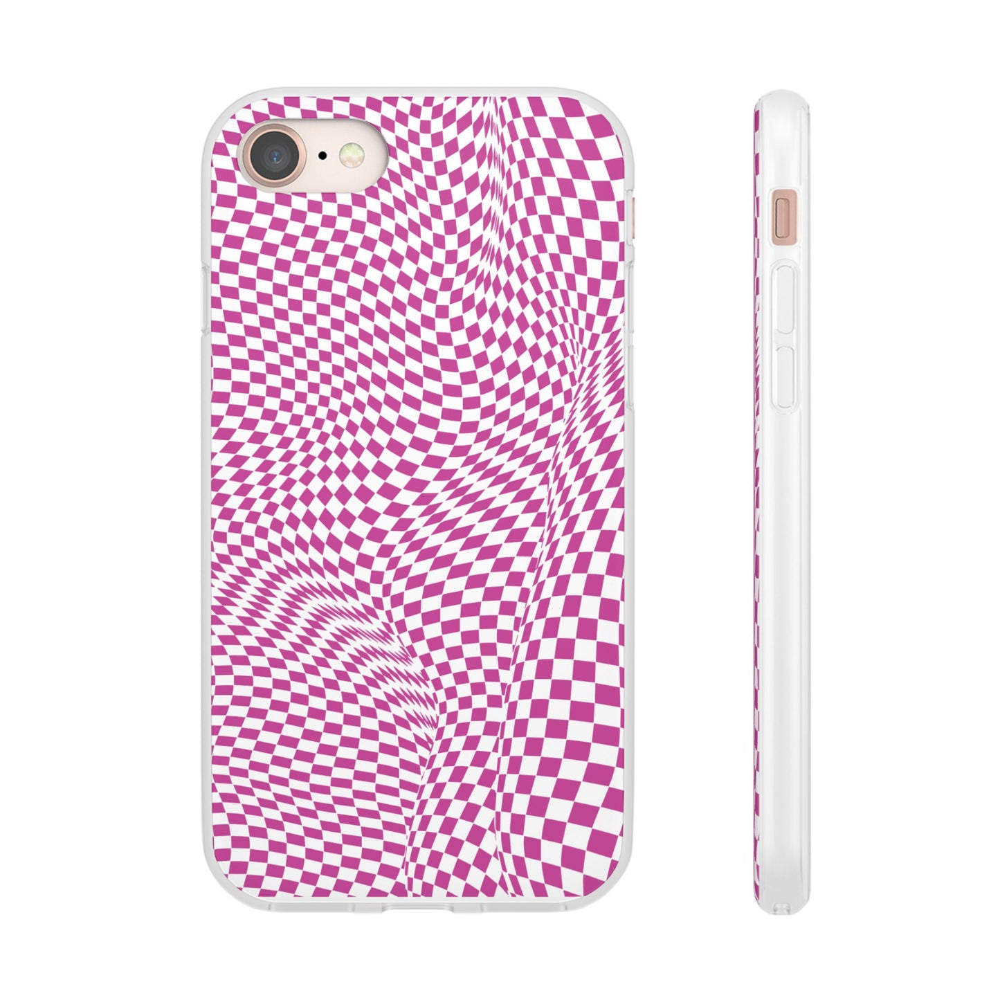 TRIPPY PINK CHECKERED IPHONE FLEXI PHONECASE