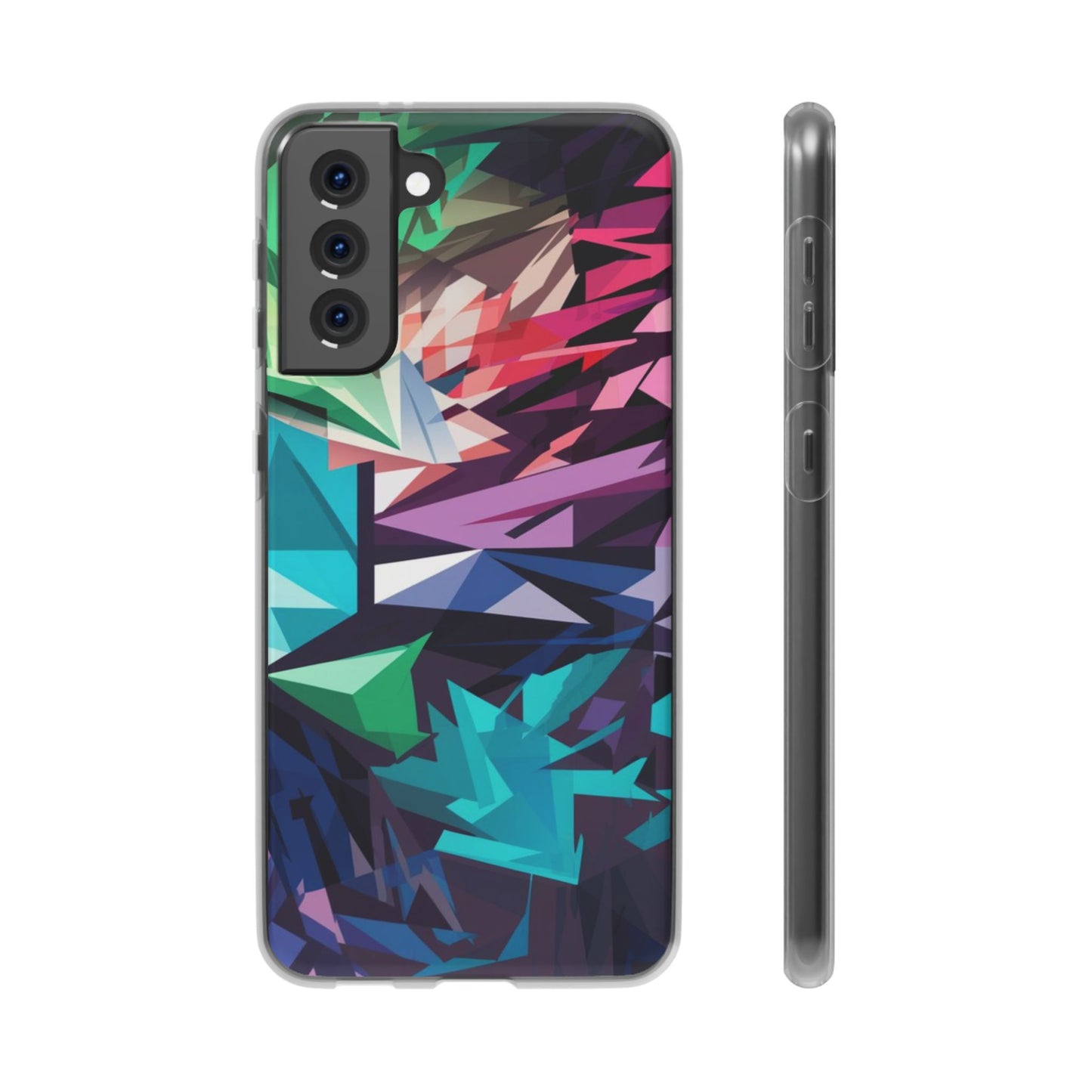 COLOURFUL GEOMETRICAL SHAPES SAMSUNG FLEXI PHONECASE