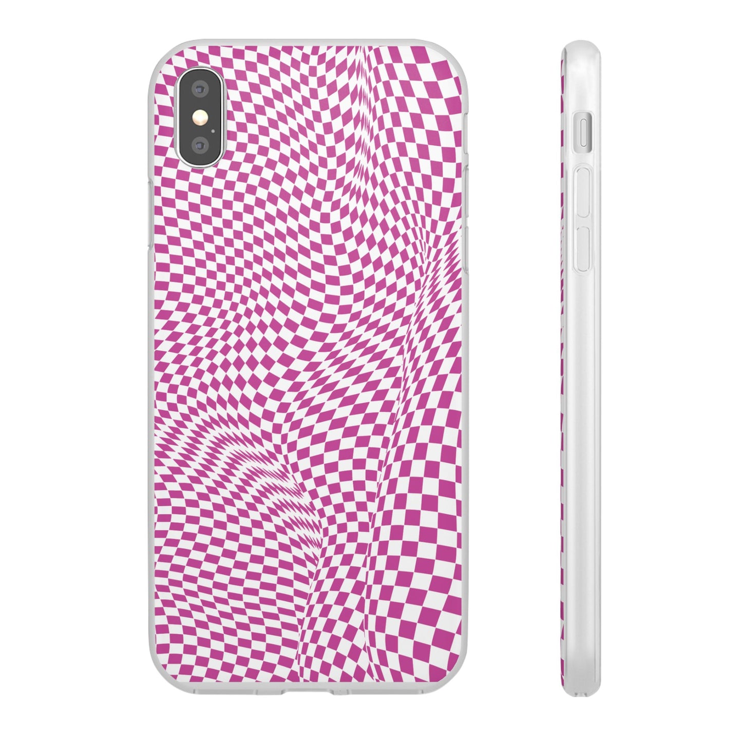 TRIPPY PINK CHECKERED IPHONE FLEXI PHONECASE