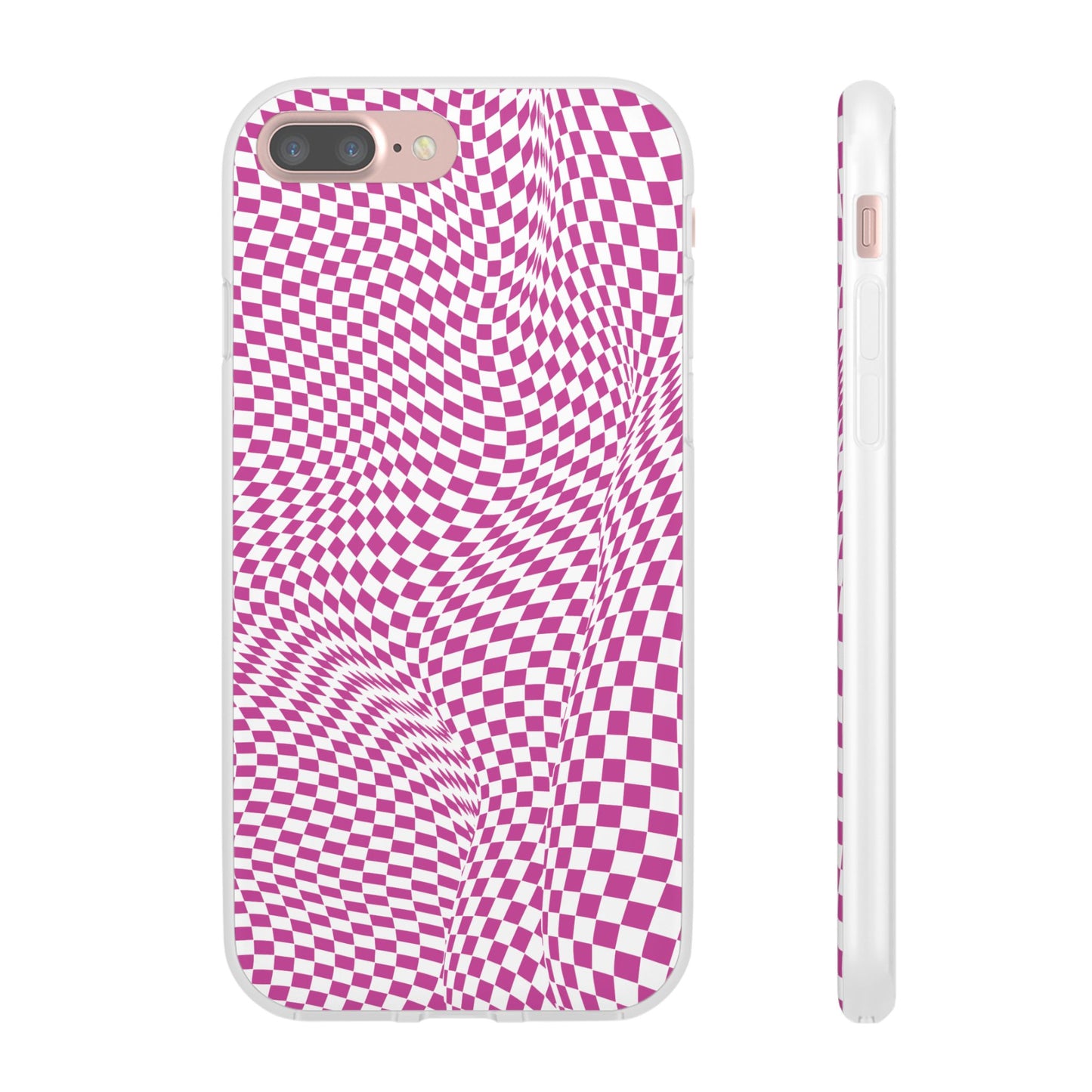 TRIPPY PINK CHECKERED IPHONE FLEXI PHONECASE