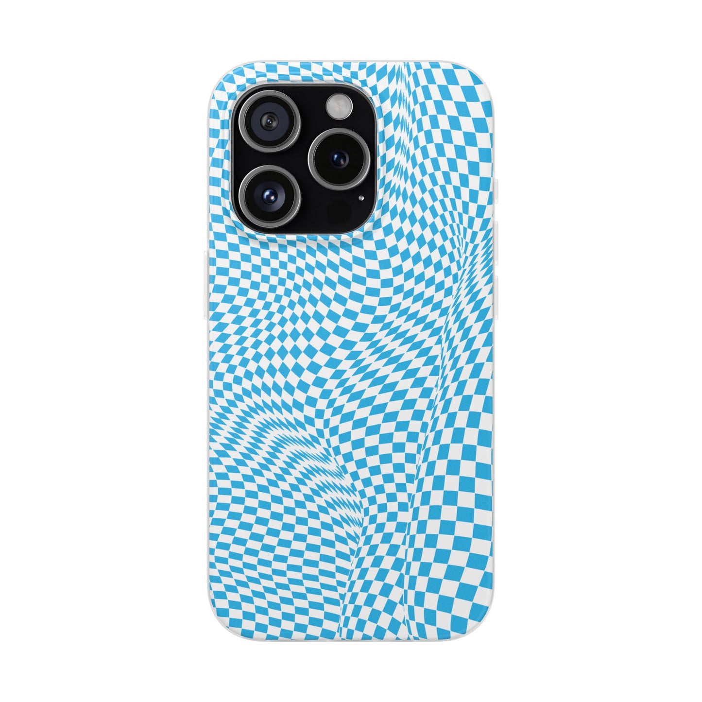 TRIPPY BLUE CHECKERED IPHONE FLEXI PHONECASE