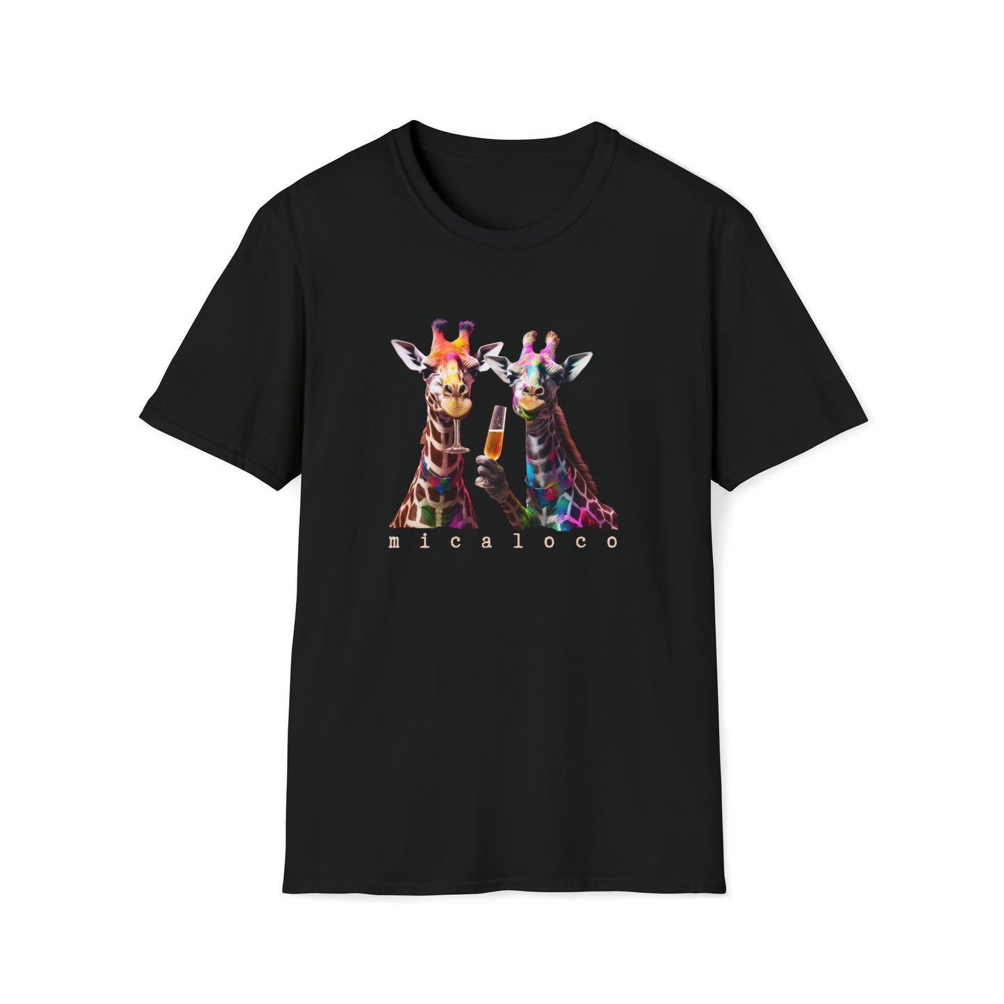 MICALOCO PARTY GIRAFFES LOGO BLACK LABEL T-SHIRT