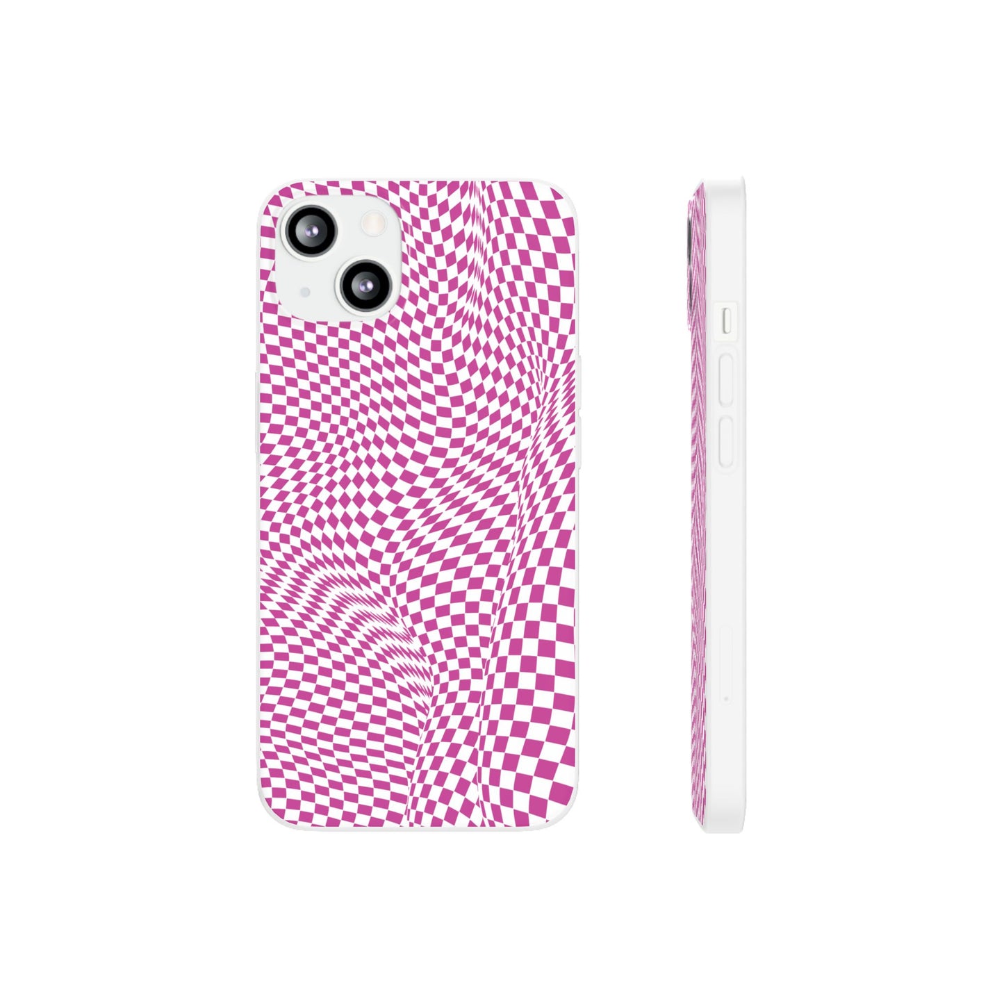 TRIPPY PINK CHECKERED IPHONE FLEXI PHONECASE