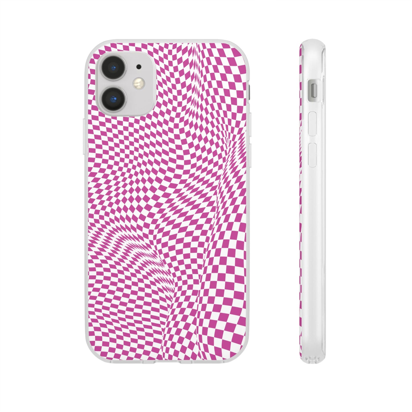 TRIPPY PINK CHECKERED IPHONE FLEXI PHONECASE