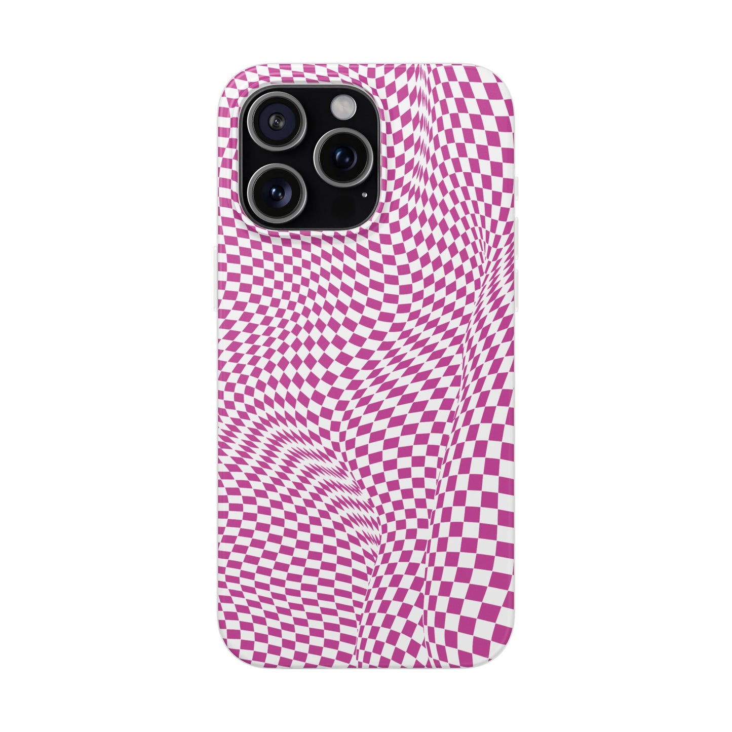 TRIPPY PINK CHECKERED IPHONE FLEXI PHONECASE