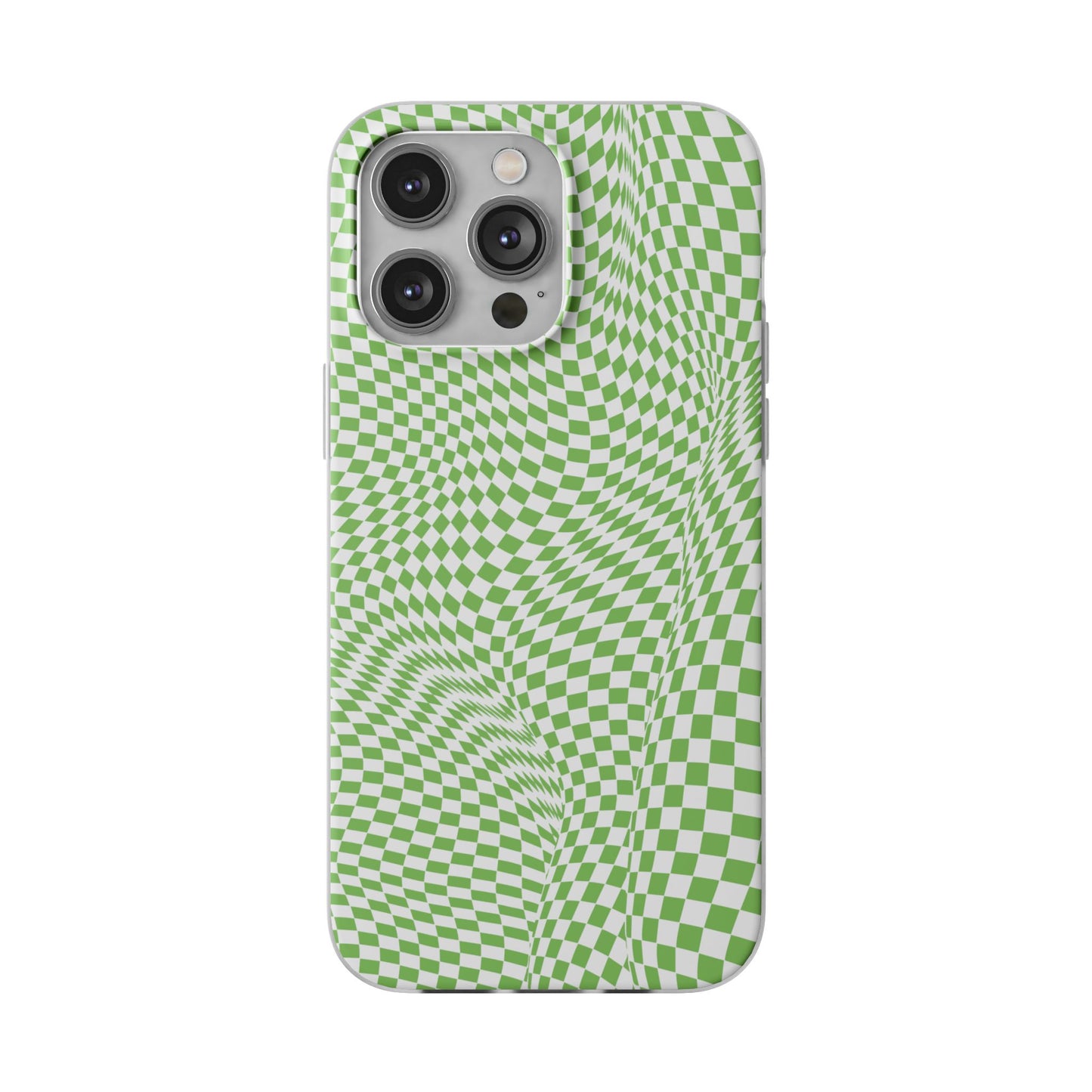 TRIPPY GREEN CHECKERED IPHONE FLEXI PHONECASE