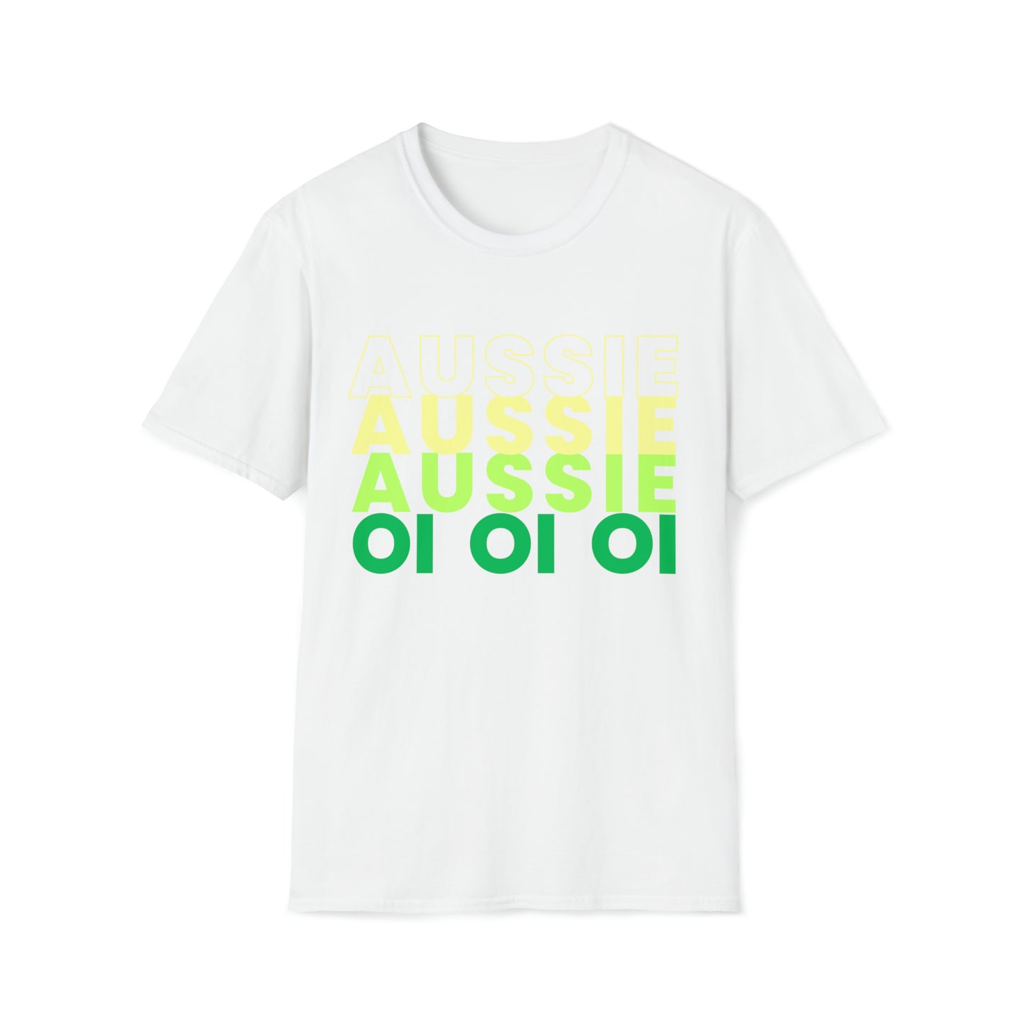 AUSSIE OI (WHT.YEL.GRN) T-SHIRT