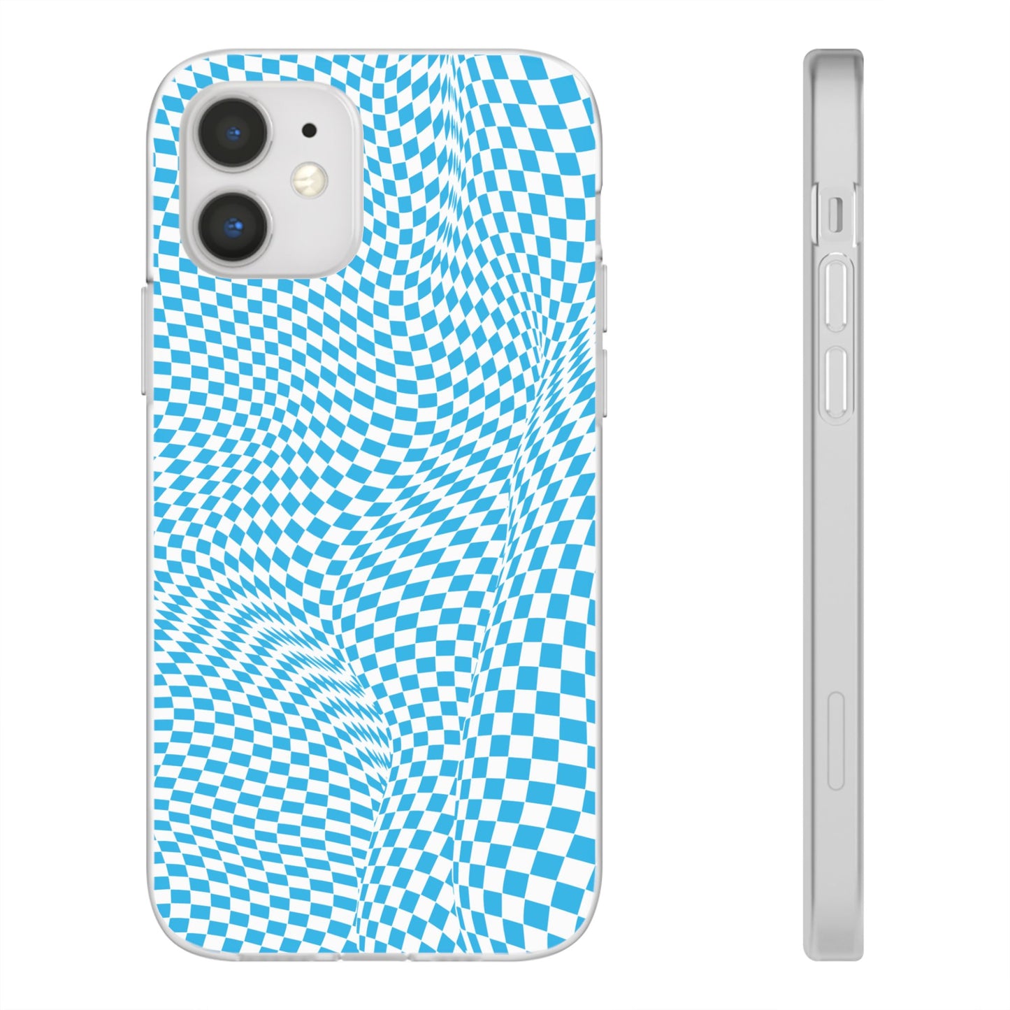 TRIPPY BLUE CHECKERED IPHONE FLEXI PHONECASE