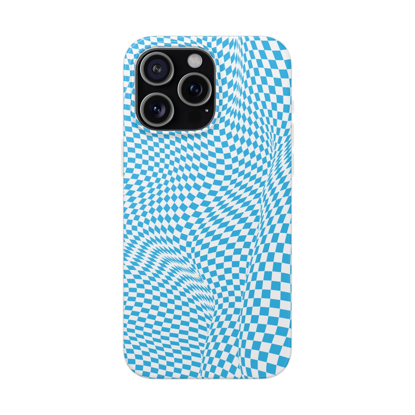TRIPPY BLUE CHECKERED IPHONE FLEXI PHONECASE