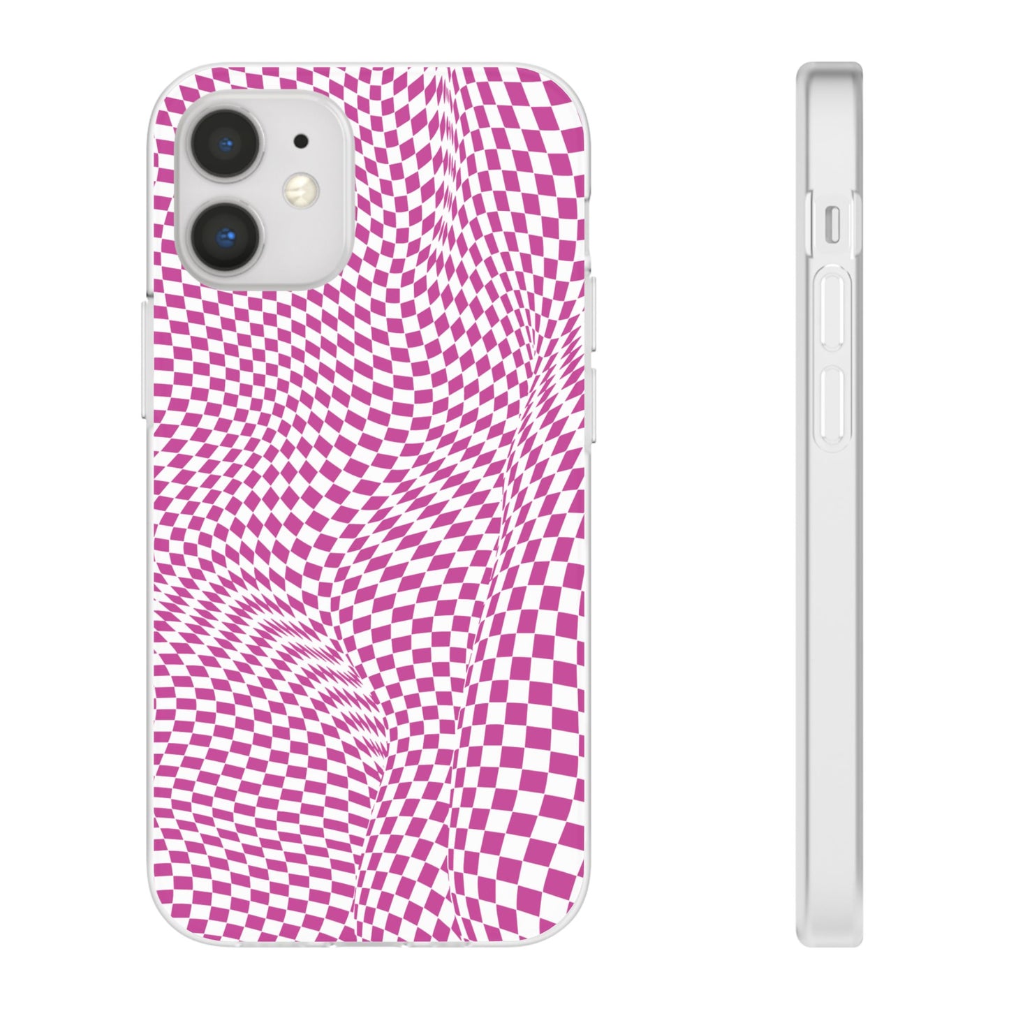 TRIPPY PINK CHECKERED IPHONE FLEXI PHONECASE
