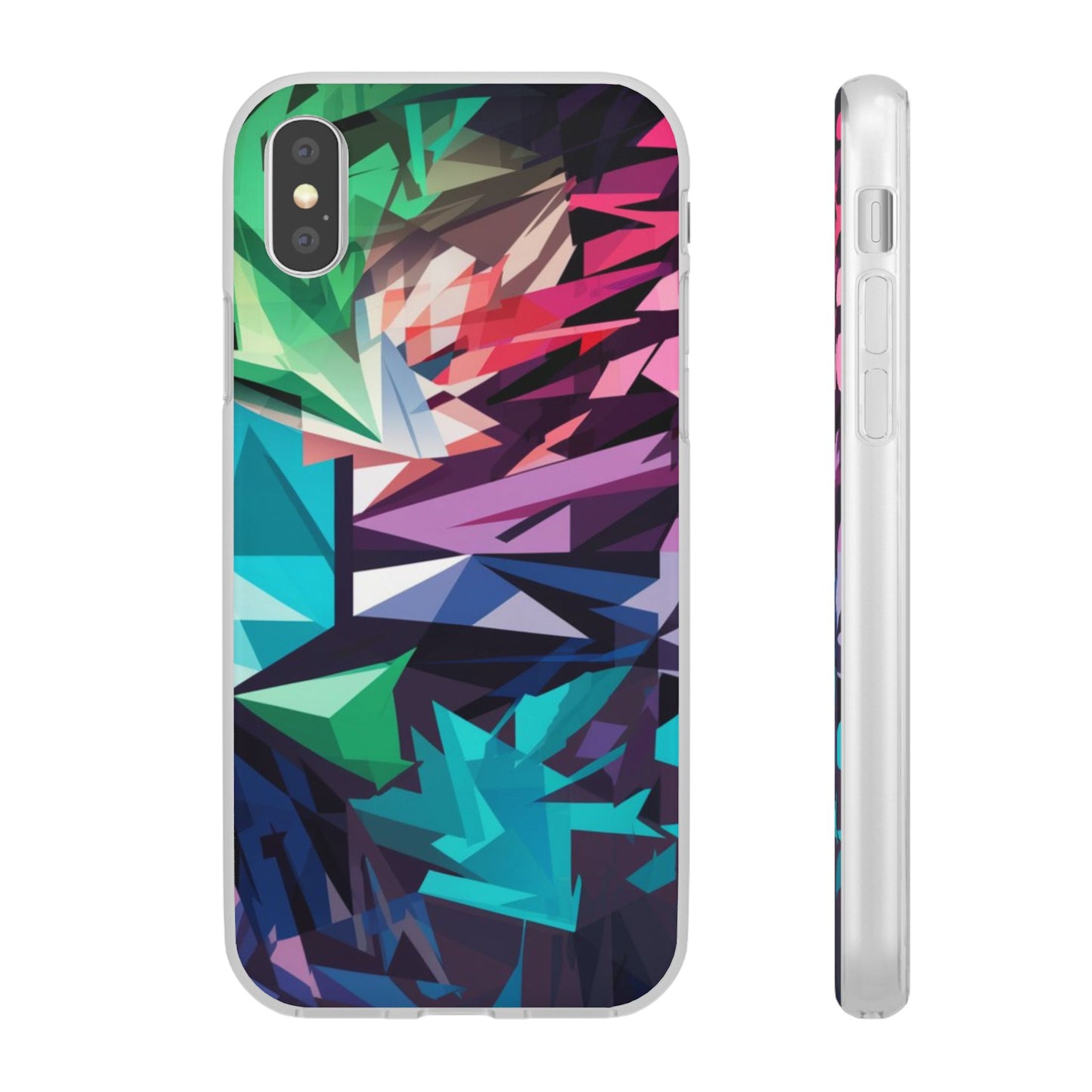 COLOURFUL GEOMETRICAL SHAPES IPHONE FLEXI PHONECASE