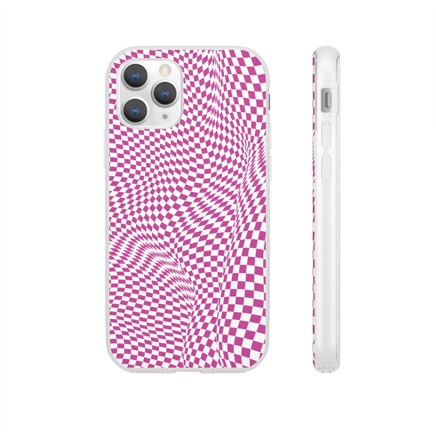 TRIPPY PINK CHECKERED IPHONE FLEXI PHONECASE