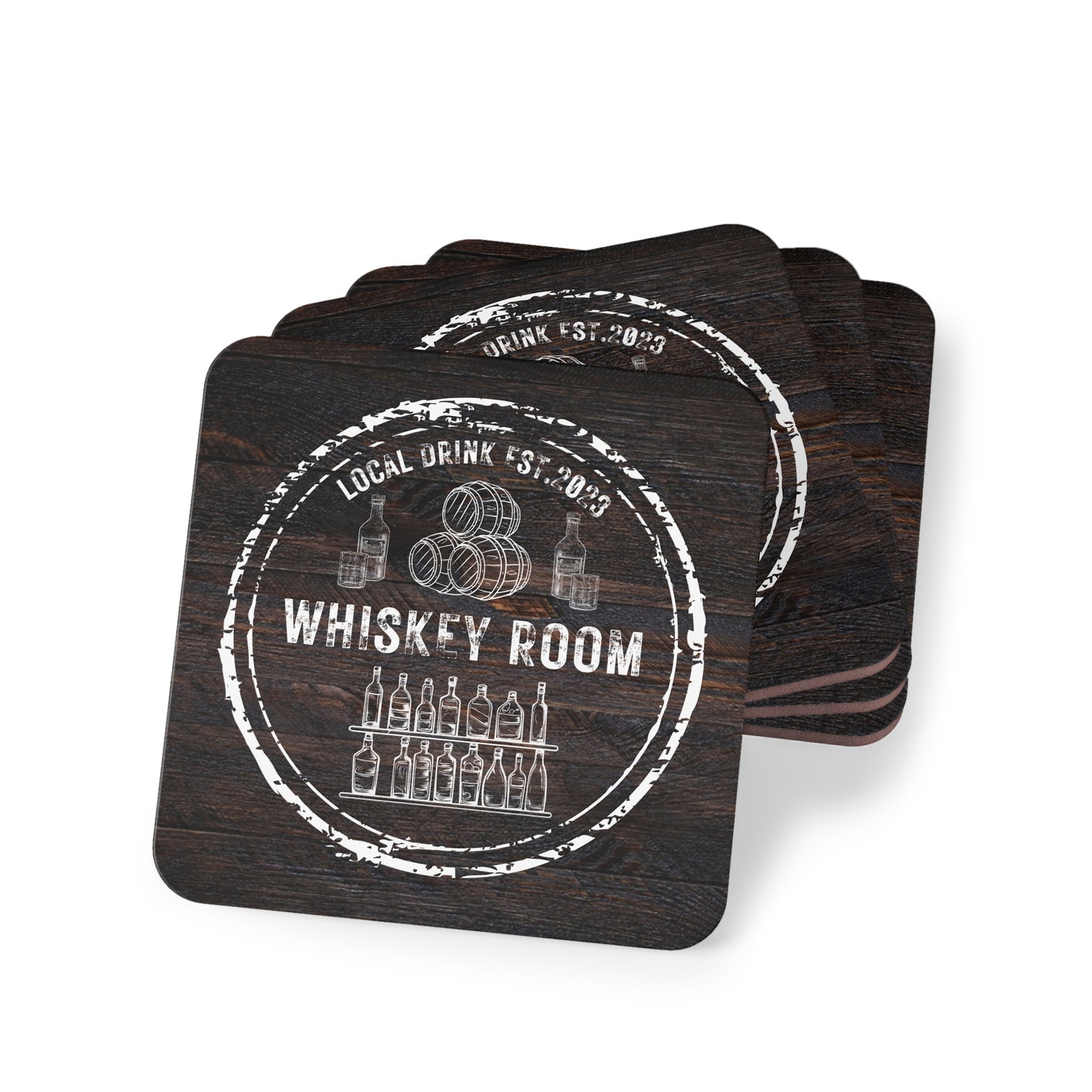 WHISKEY WHITE STAMP COASTER