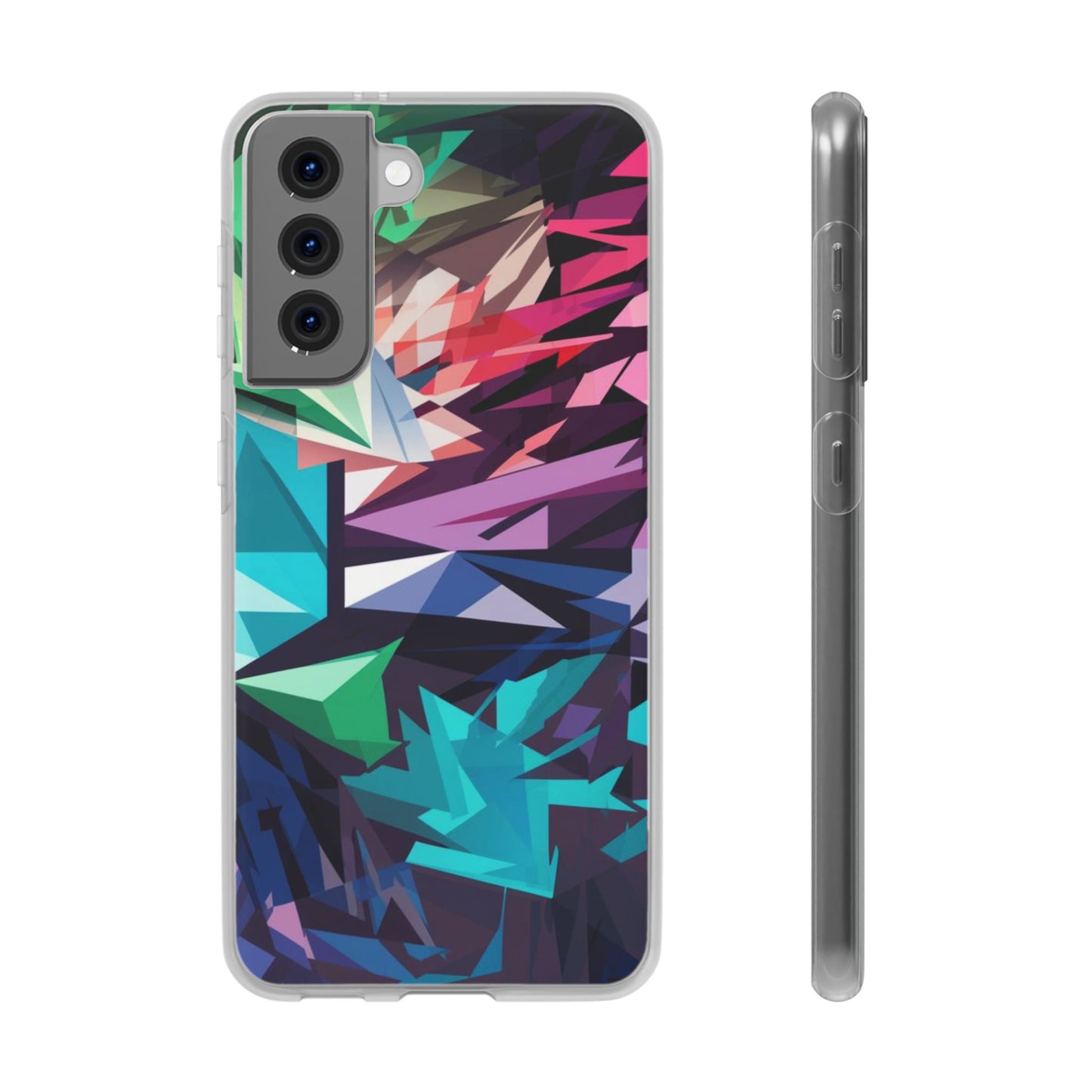 COLOURFUL GEOMETRICAL SHAPES SAMSUNG FLEXI PHONECASE