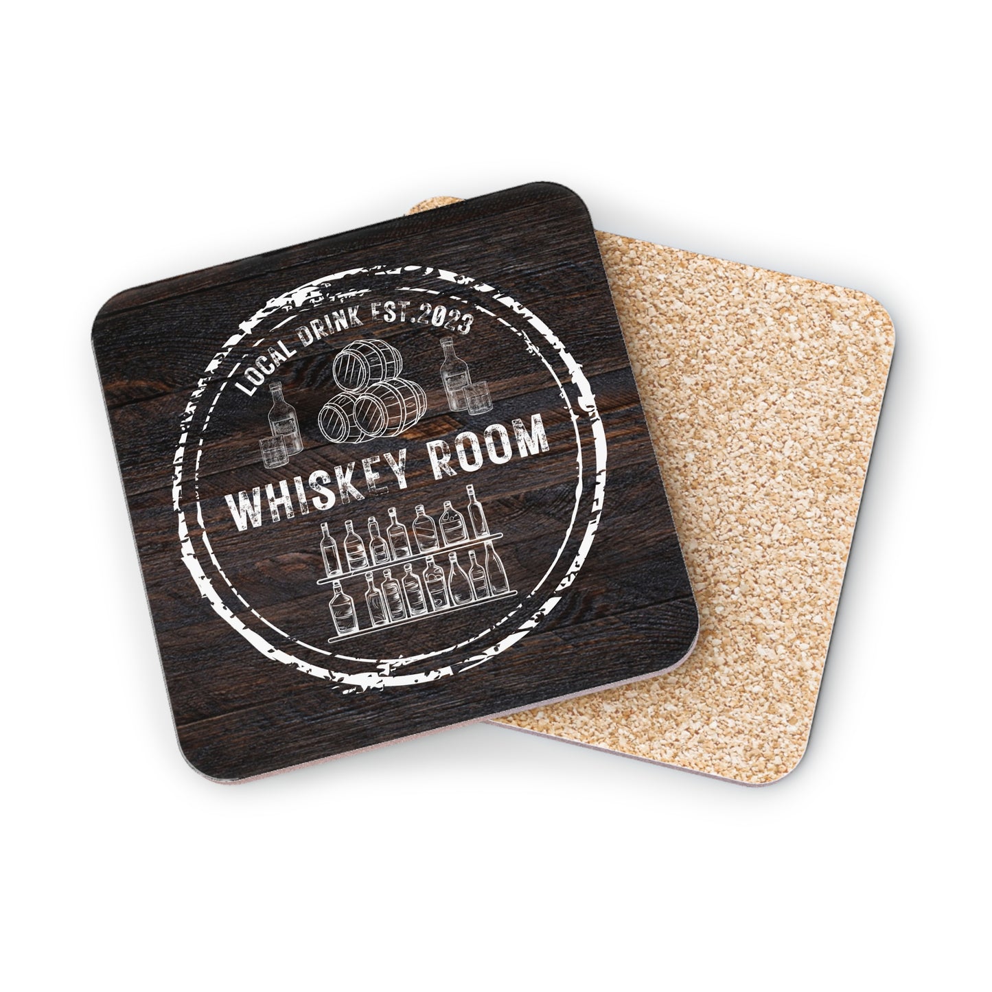 WHISKEY WHITE STAMP COASTER