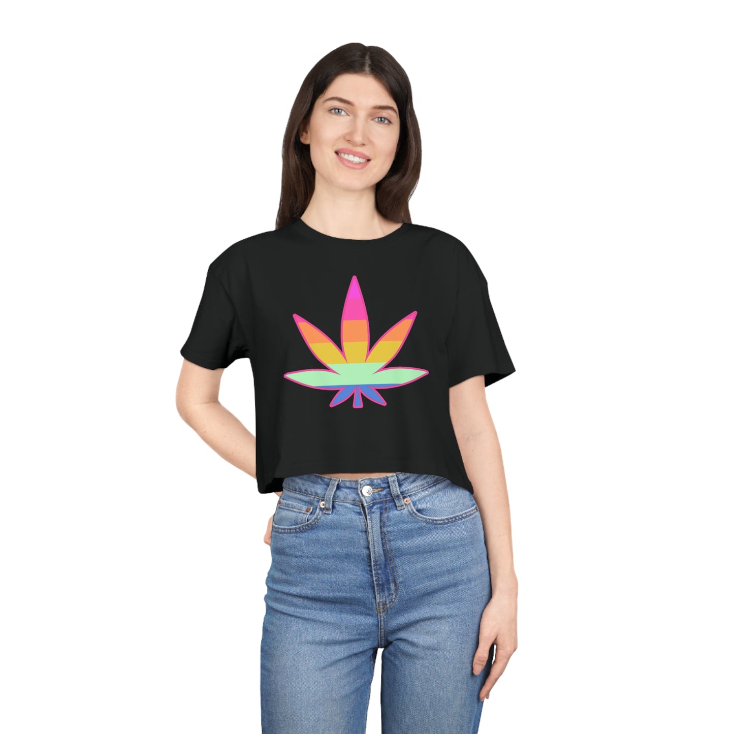 COLOURED MARYJANE CROP T-SHIRT