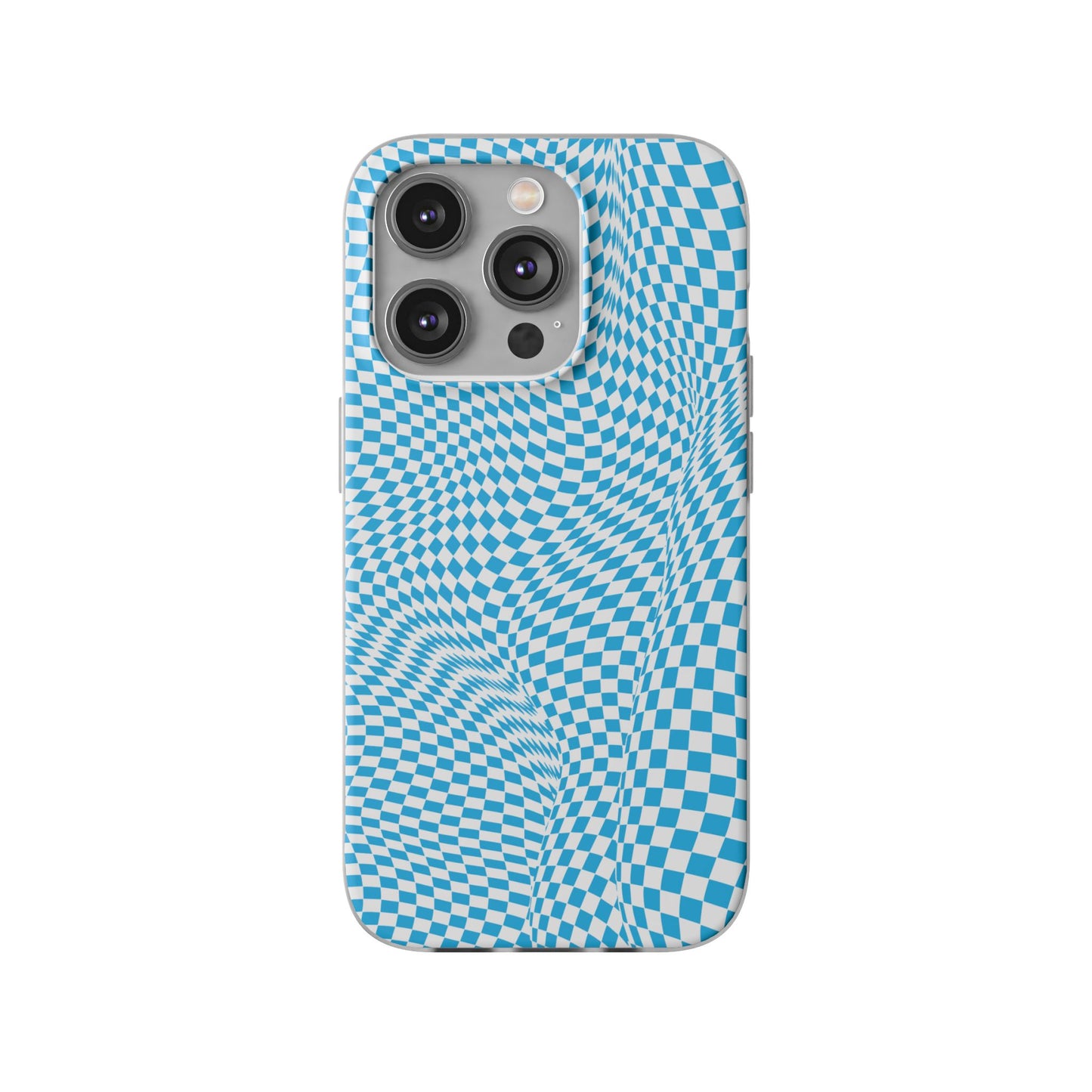 TRIPPY BLUE CHECKERED IPHONE FLEXI PHONECASE
