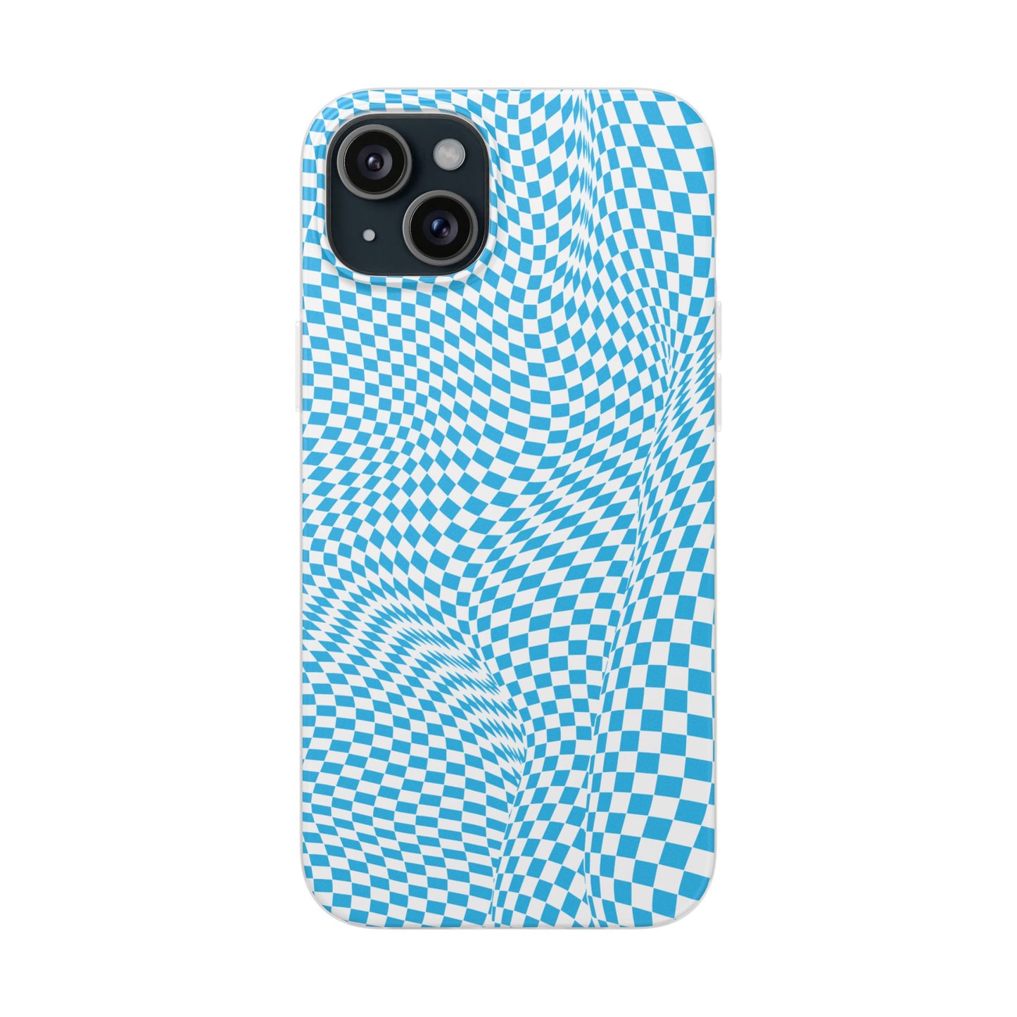 TRIPPY BLUE CHECKERED IPHONE FLEXI PHONECASE