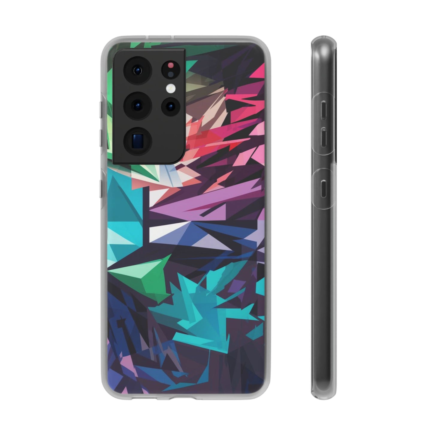 COLOURFUL GEOMETRICAL SHAPES SAMSUNG FLEXI PHONECASE