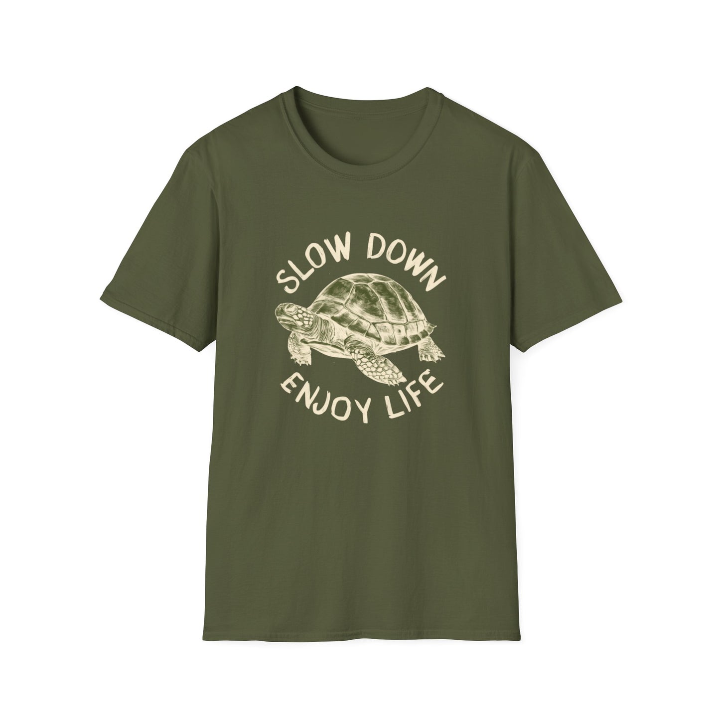 SLOW DOWN ENJOY LIFE TURTLE CLASSIC FIT T-SHIRT