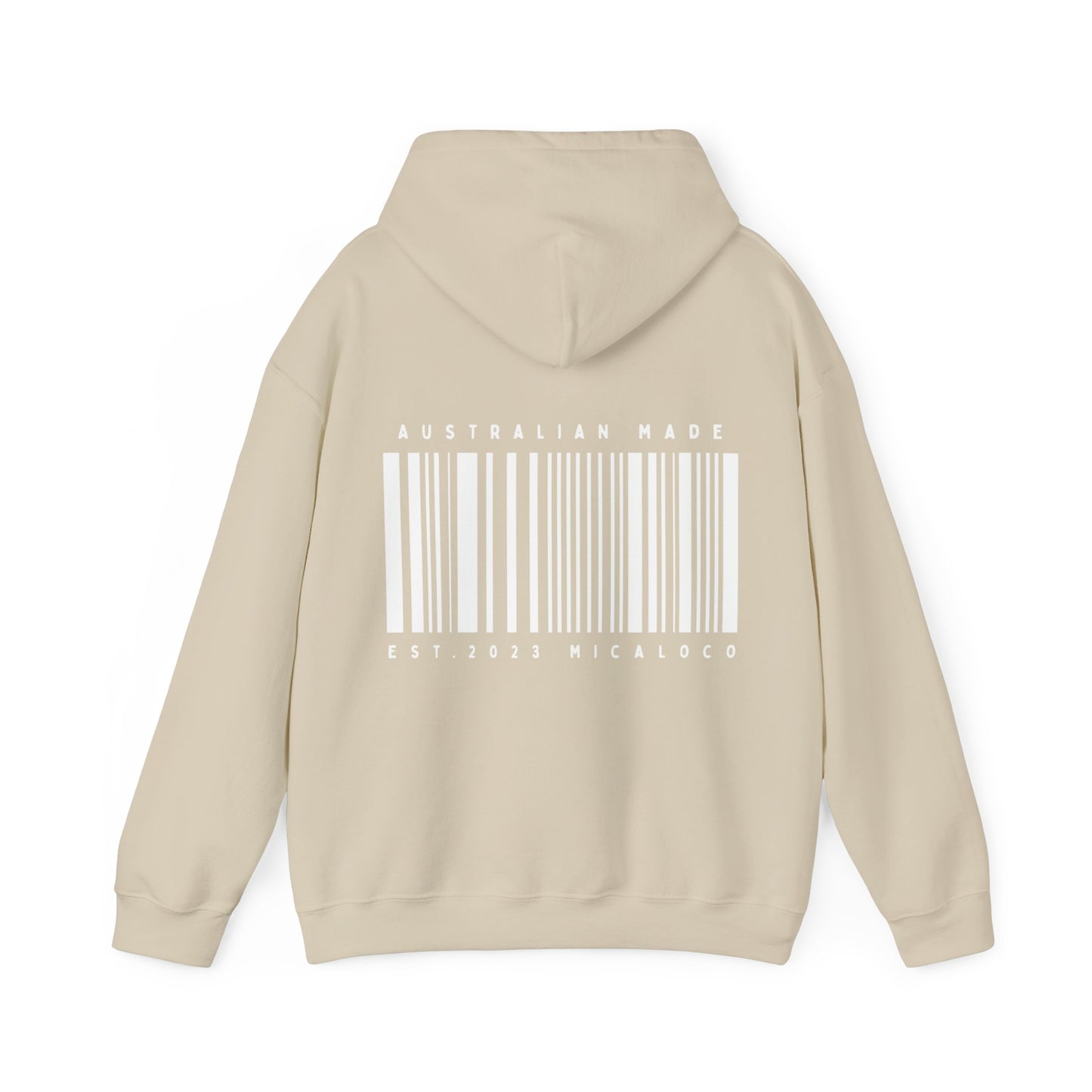 AUSTRALIAN MADE BARCODE CLASSIC HOODIE