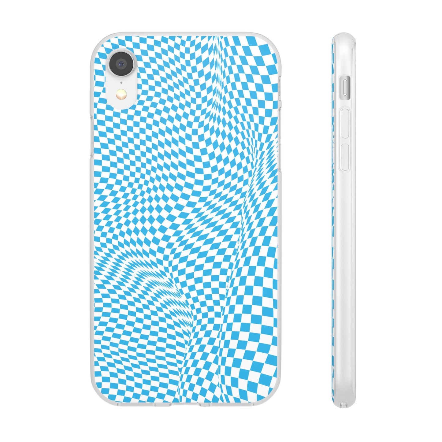 TRIPPY BLUE CHECKERED IPHONE FLEXI PHONECASE
