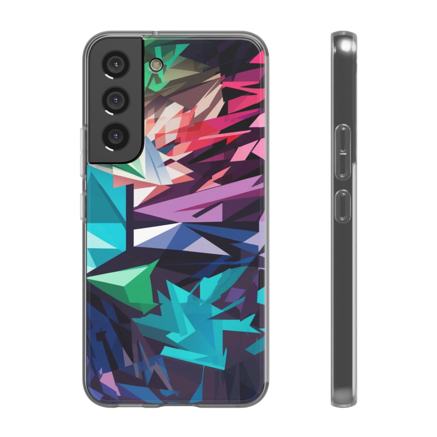 COLOURFUL GEOMETRICAL SHAPES SAMSUNG FLEXI PHONECASE