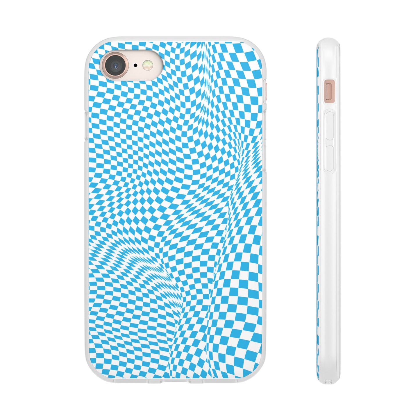 TRIPPY BLUE CHECKERED IPHONE FLEXI PHONECASE