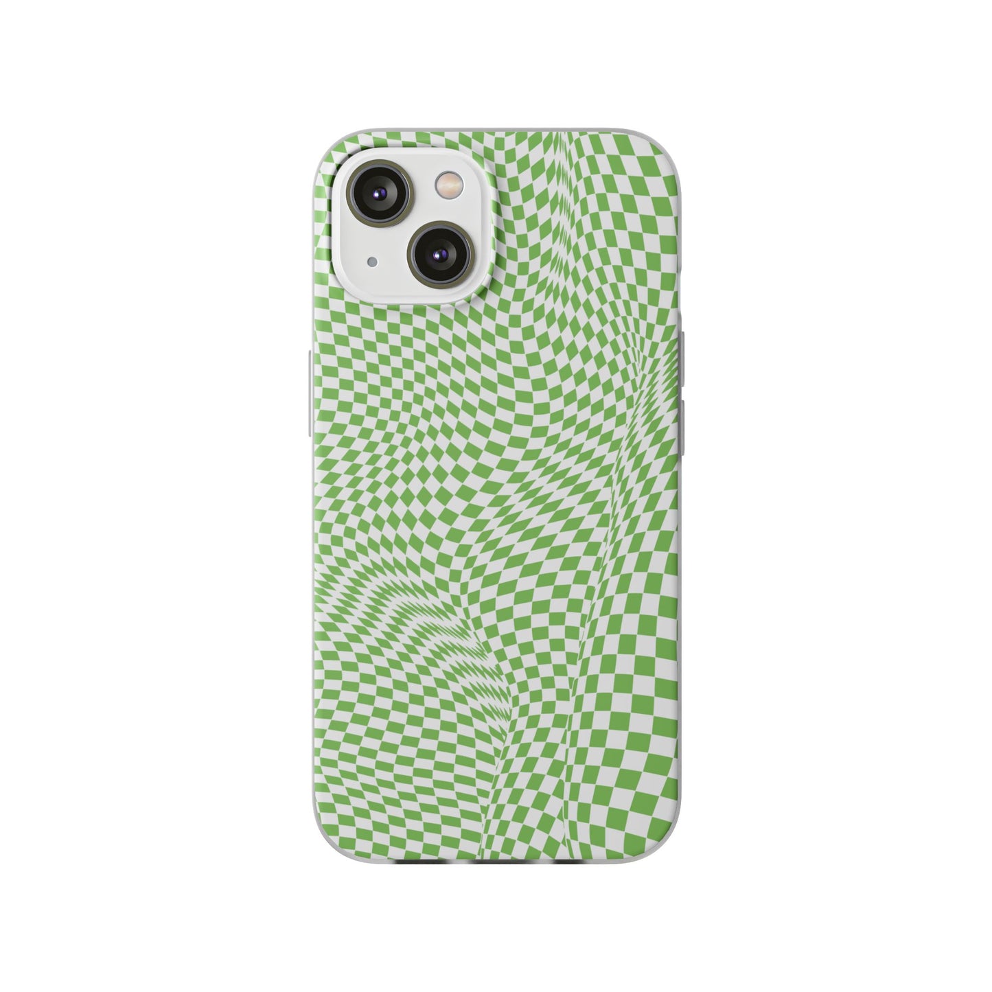 TRIPPY GREEN CHECKERED IPHONE FLEXI PHONECASE