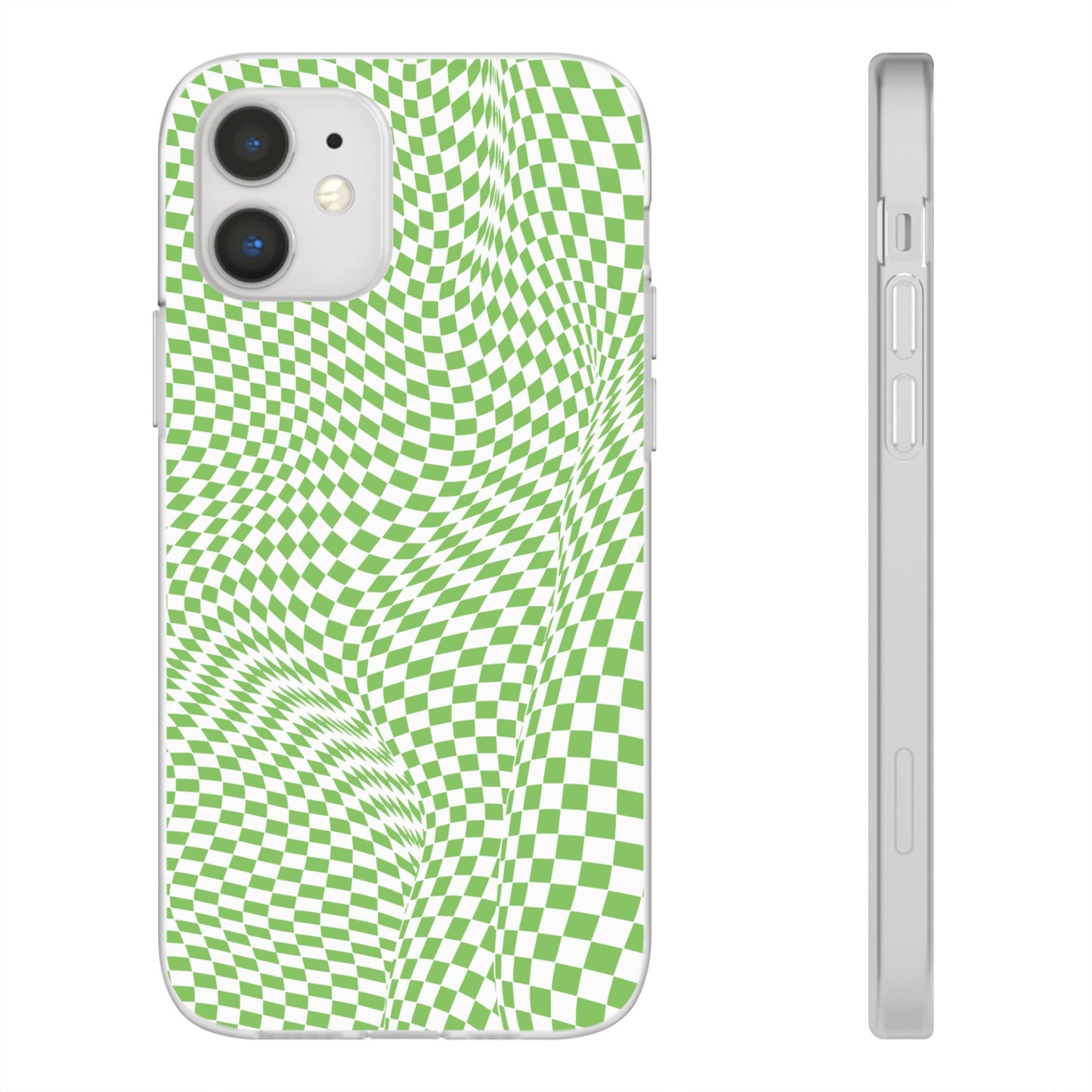 TRIPPY GREEN CHECKERED IPHONE FLEXI PHONECASE