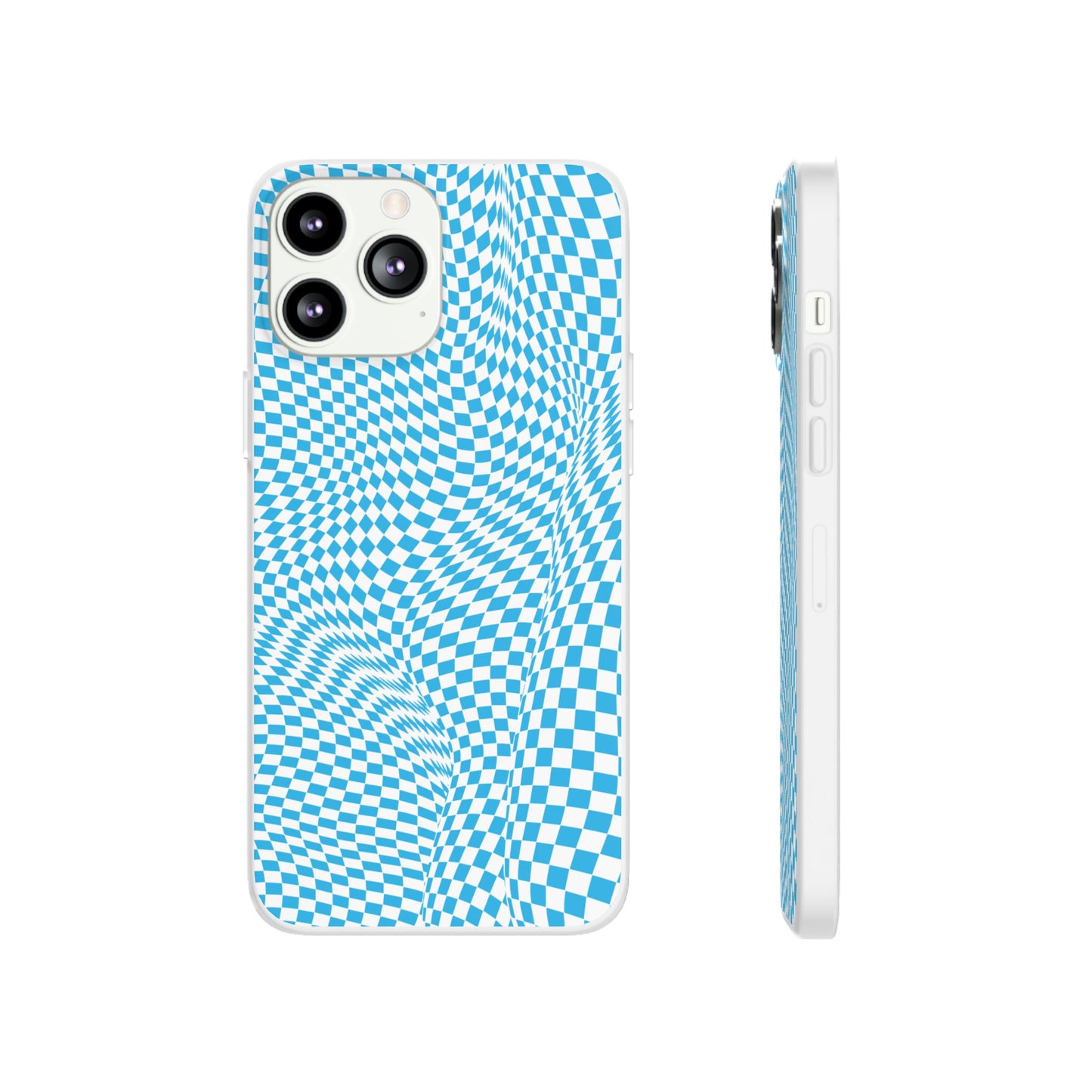 TRIPPY BLUE CHECKERED IPHONE FLEXI PHONECASE