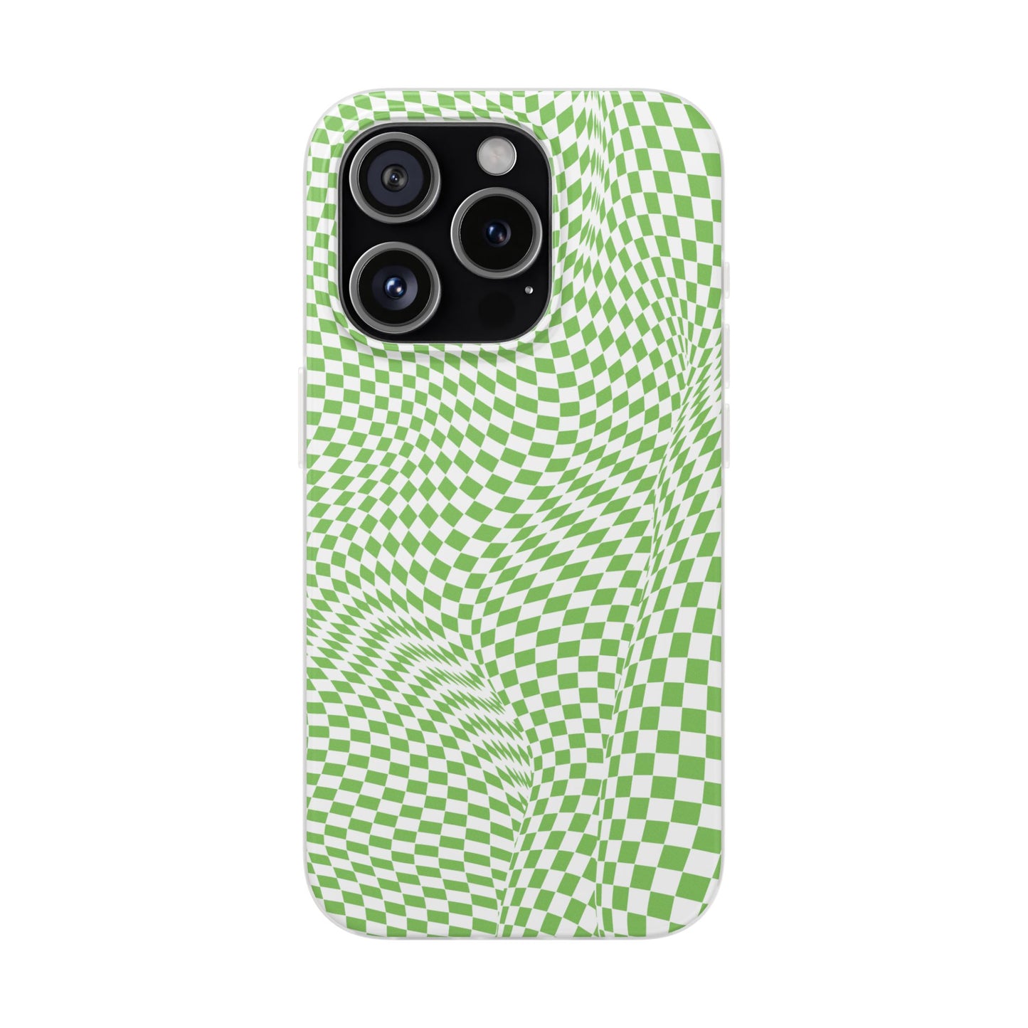 TRIPPY GREEN CHECKERED IPHONE FLEXI PHONECASE