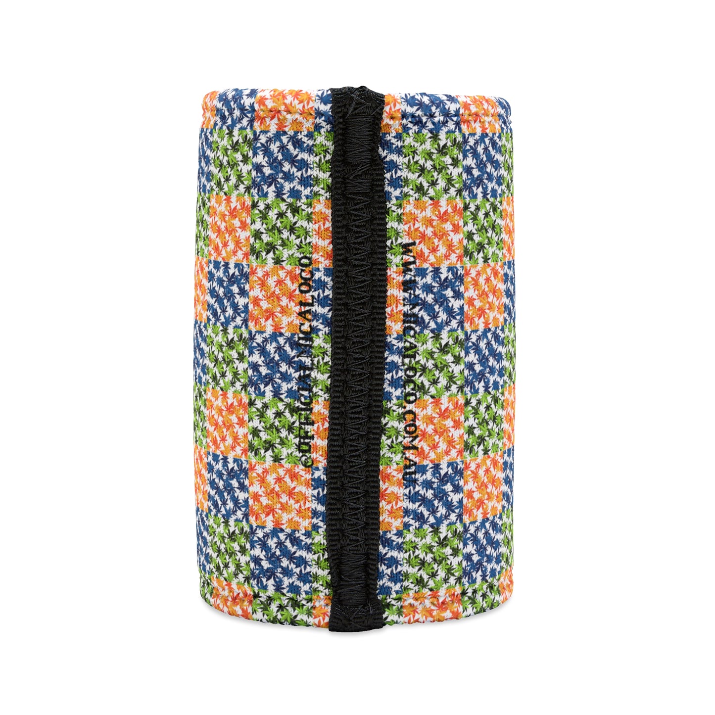 COLOURFUL WEED LEAF PATTERN STUBBY COOLER