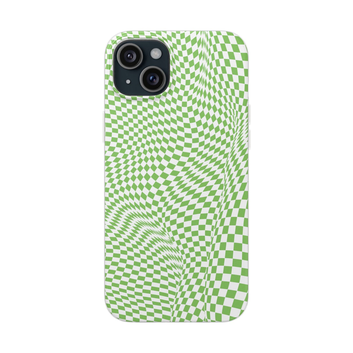 TRIPPY GREEN CHECKERED IPHONE FLEXI PHONECASE