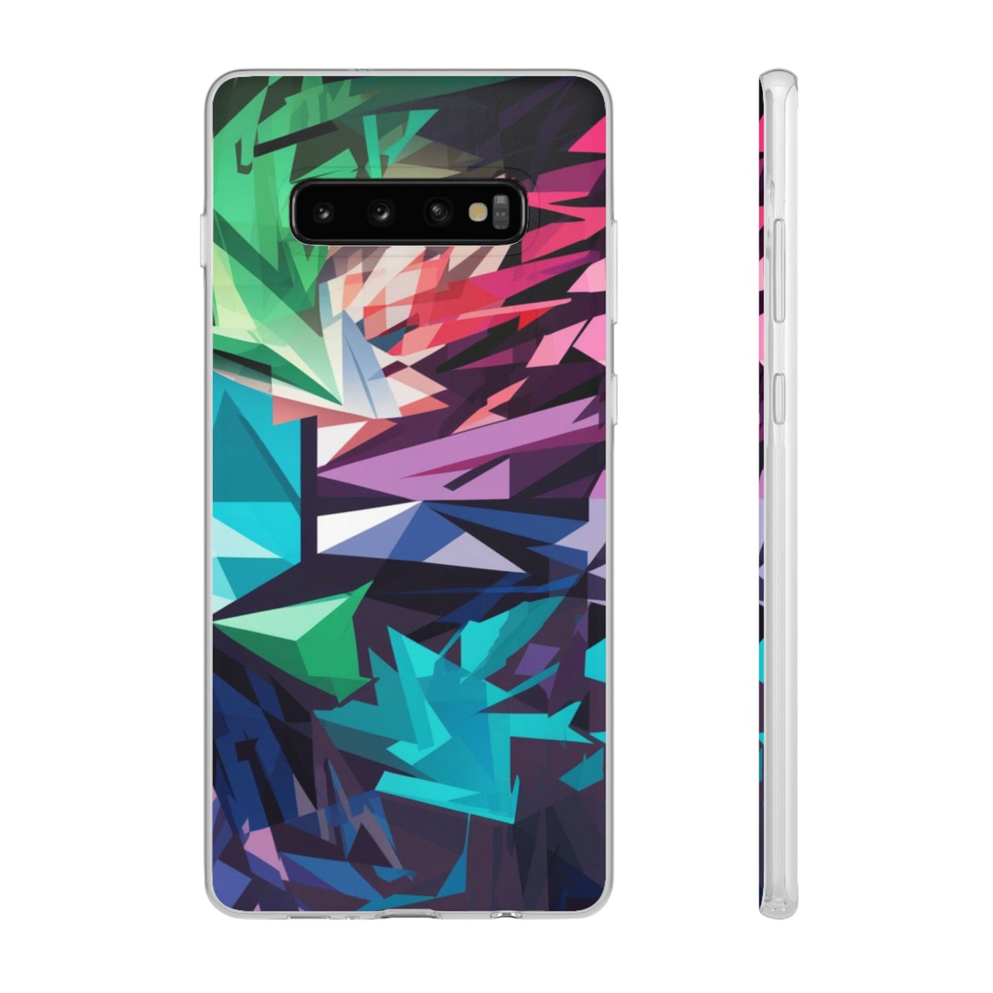 COLOURFUL GEOMETRICAL SHAPES SAMSUNG FLEXI PHONECASE