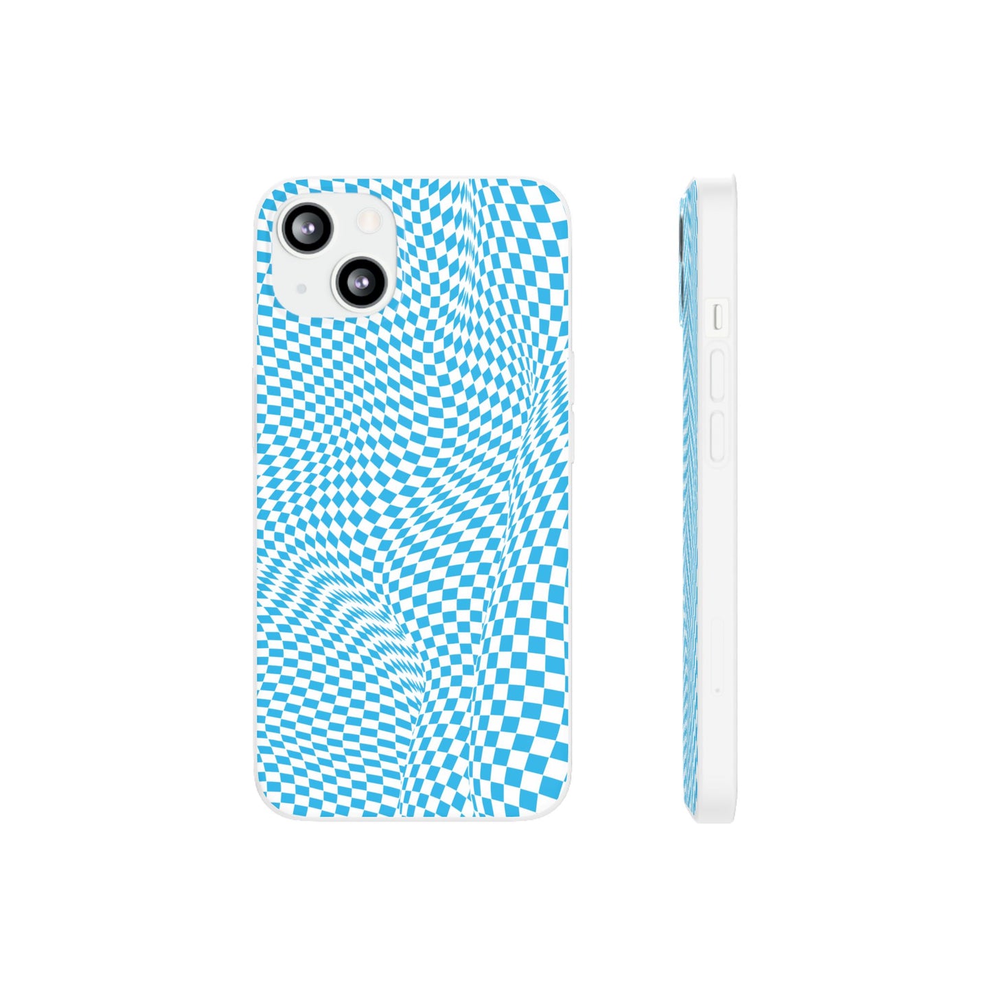 TRIPPY BLUE CHECKERED IPHONE FLEXI PHONECASE