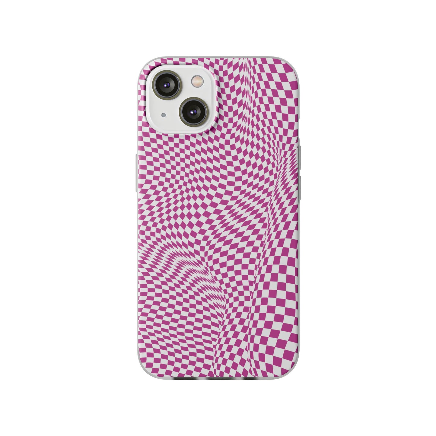 TRIPPY PINK CHECKERED IPHONE FLEXI PHONECASE