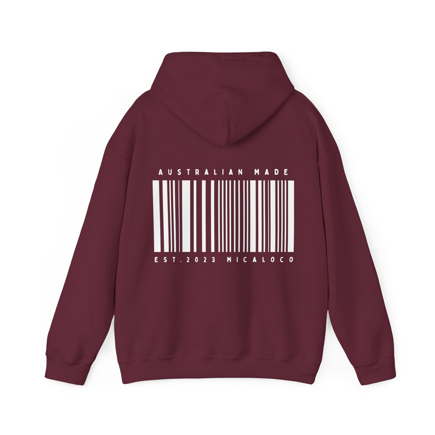 AUSTRALIAN MADE BARCODE CLASSIC HOODIE