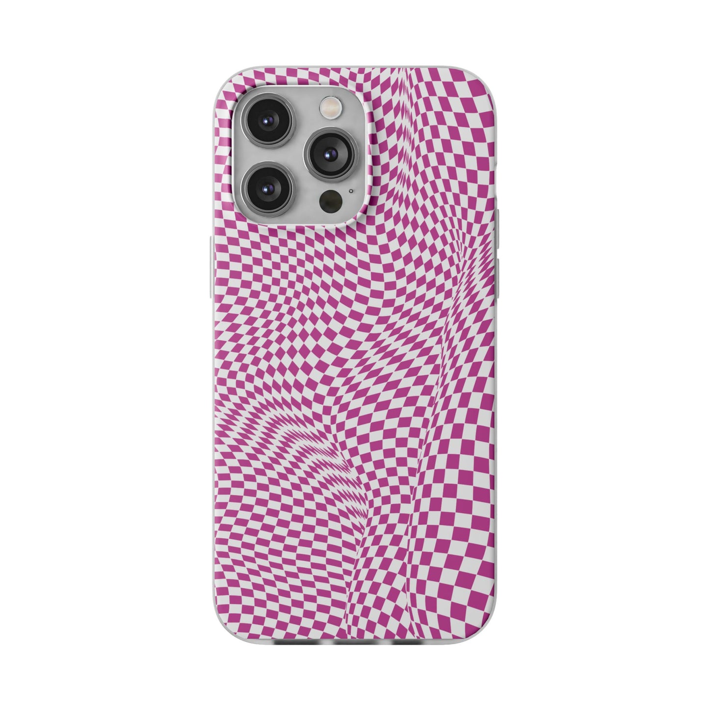 TRIPPY PINK CHECKERED IPHONE FLEXI PHONECASE