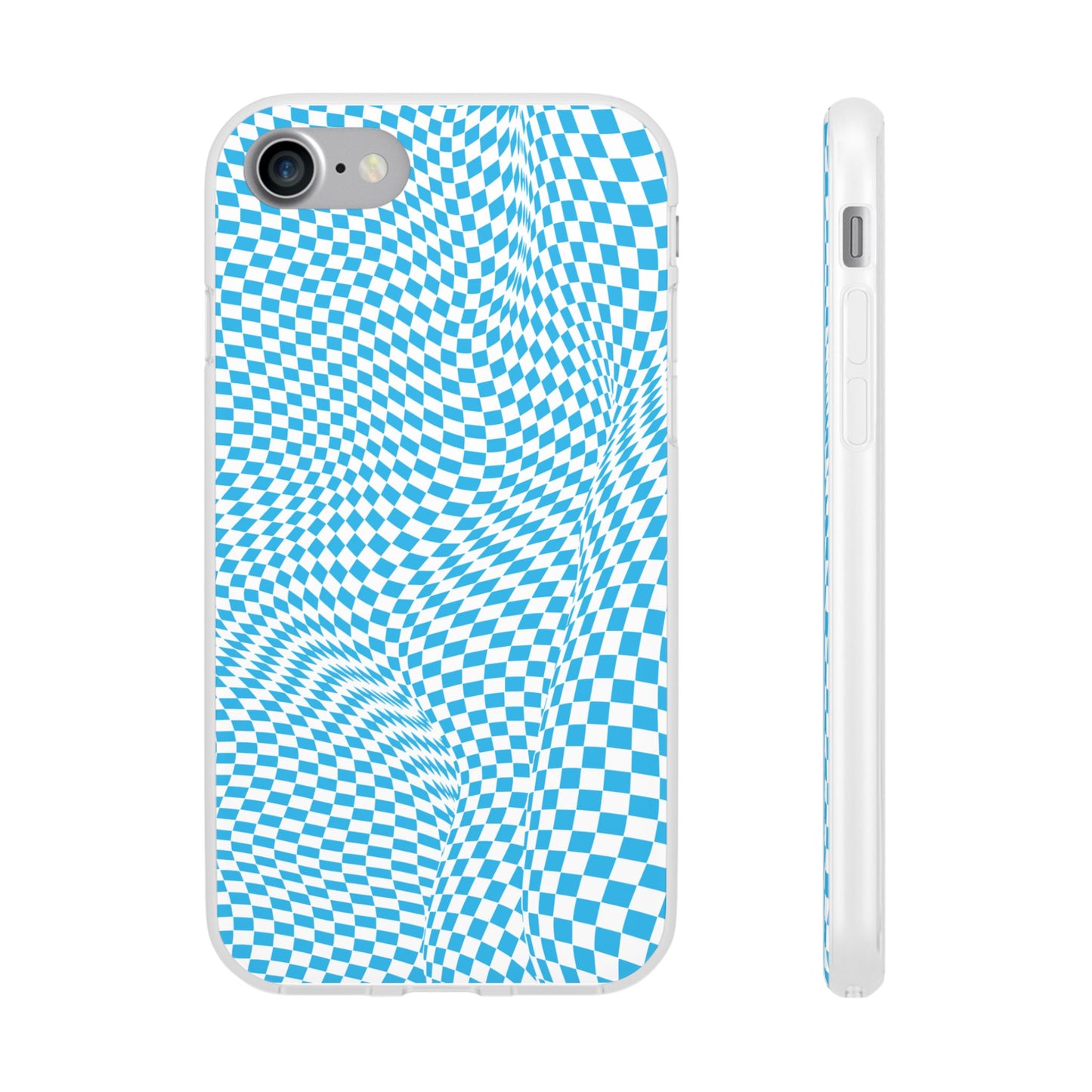 TRIPPY BLUE CHECKERED IPHONE FLEXI PHONECASE