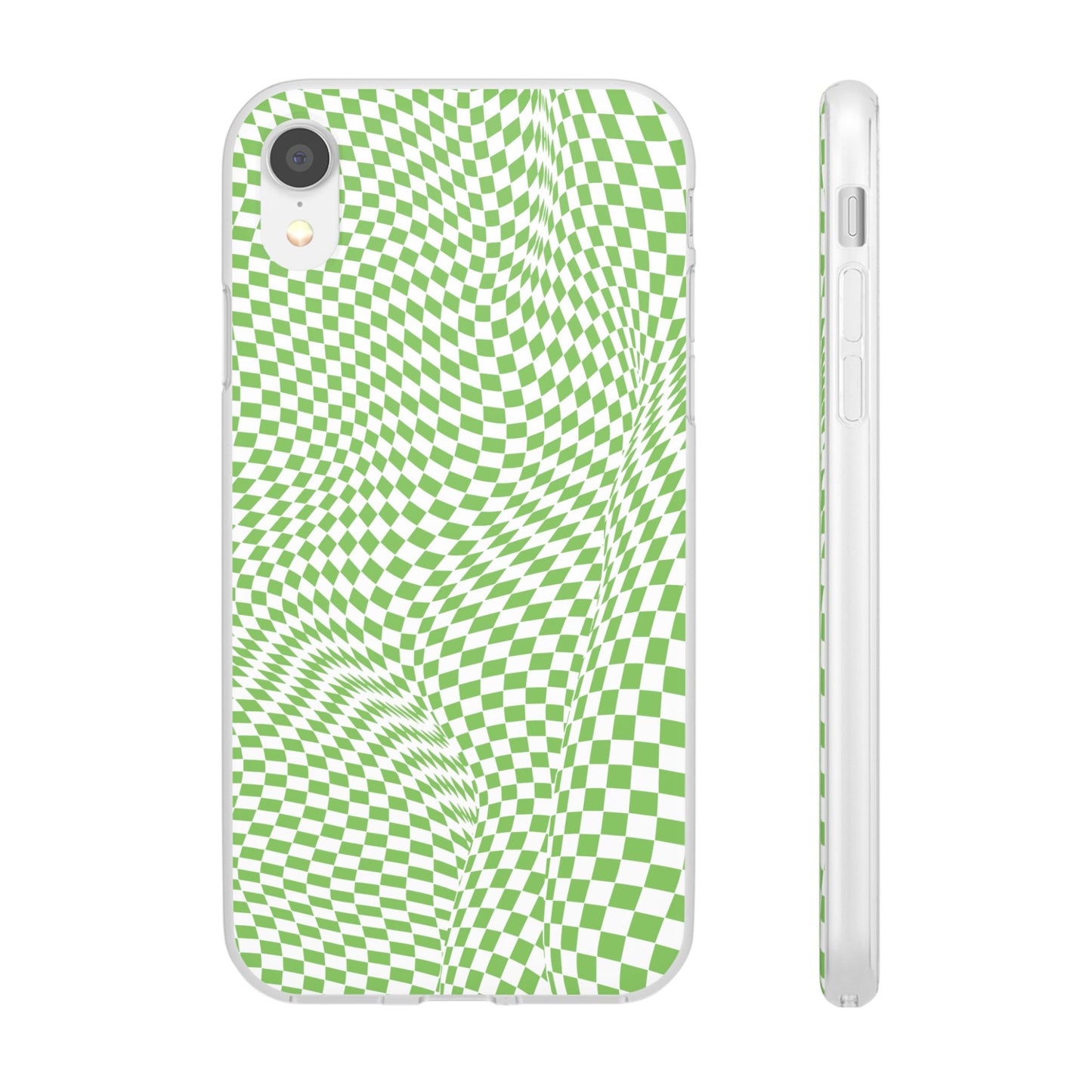 TRIPPY GREEN CHECKERED IPHONE FLEXI PHONECASE