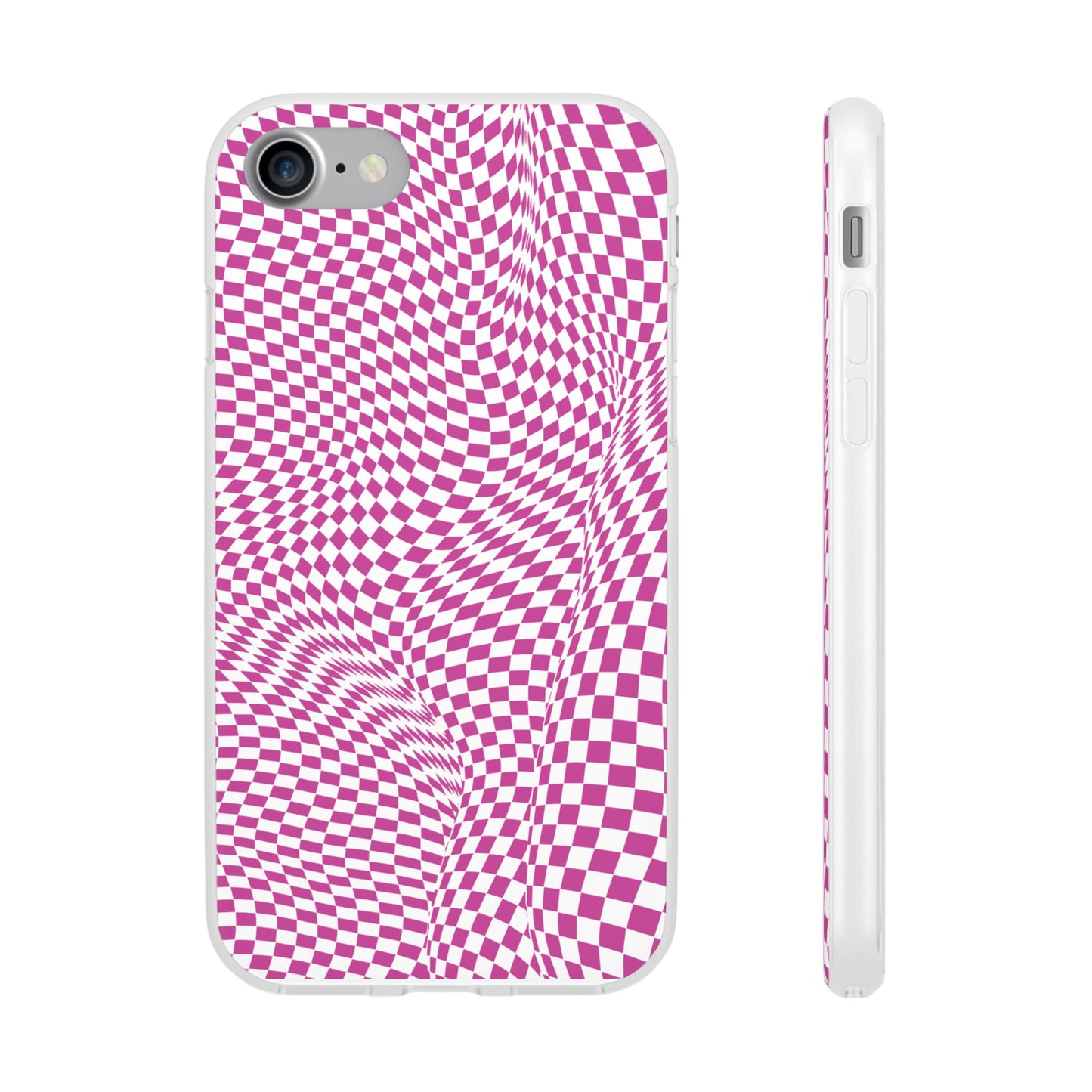 TRIPPY PINK CHECKERED IPHONE FLEXI PHONECASE